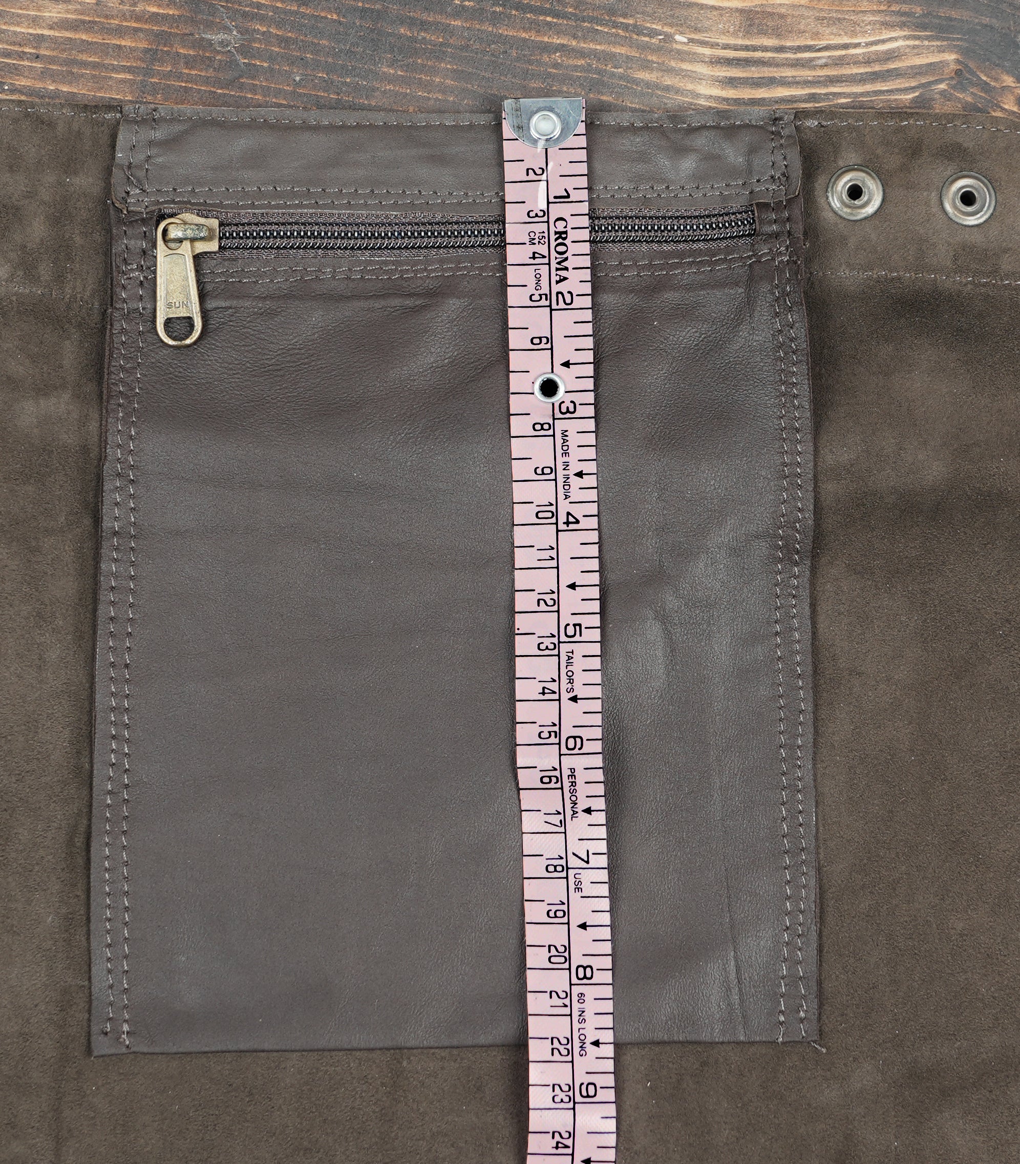 Boho leather skirt with unique jagged hemline