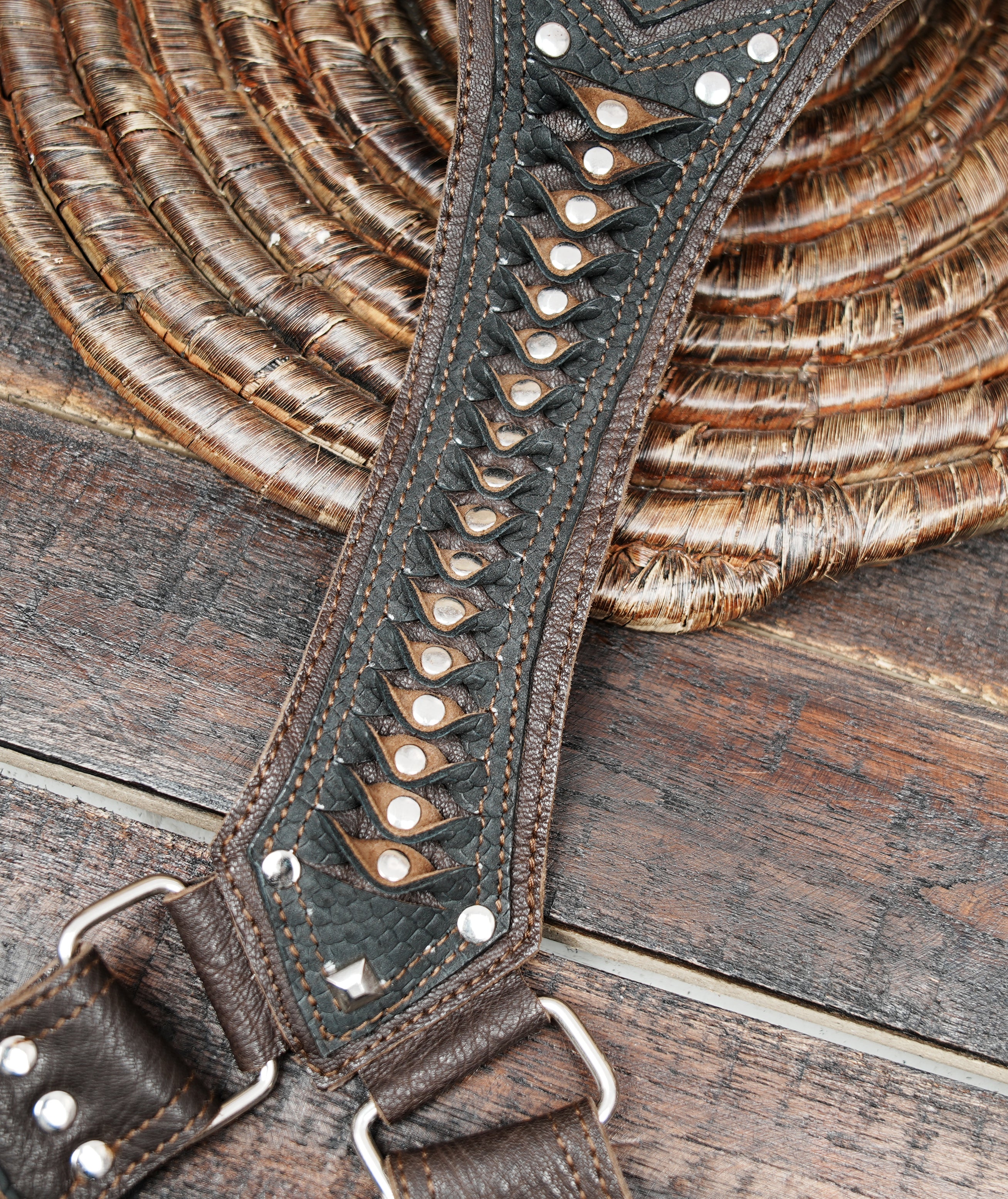 Black & Brown Leather Holster Belt – Dual Side Festival Bag