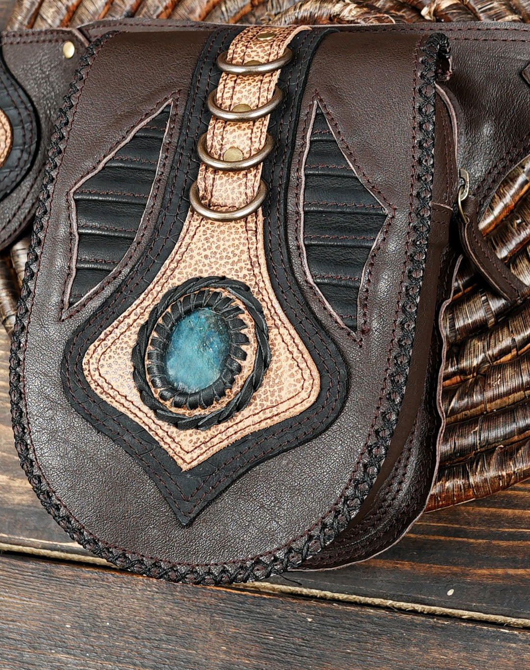 Handcrafted Leather Utility Belt: Boho Fashion Waist Bag