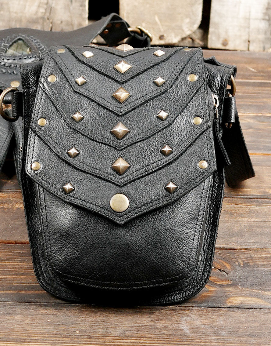 leather holster with laborite gems stone