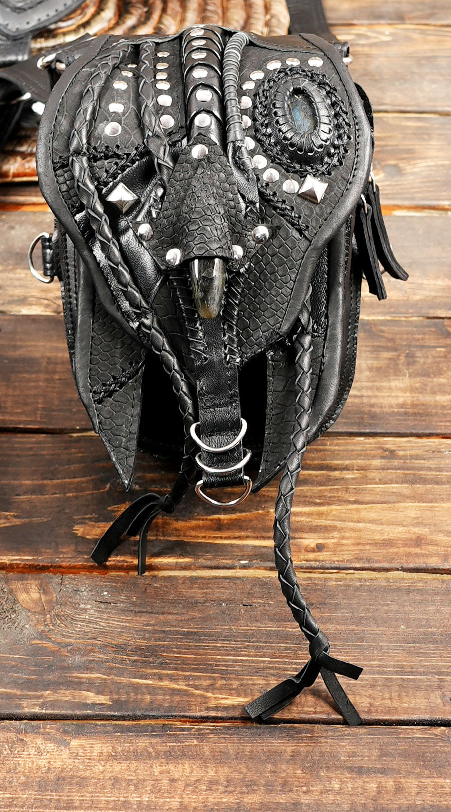Unisex handmade festival harness bag with braided straps