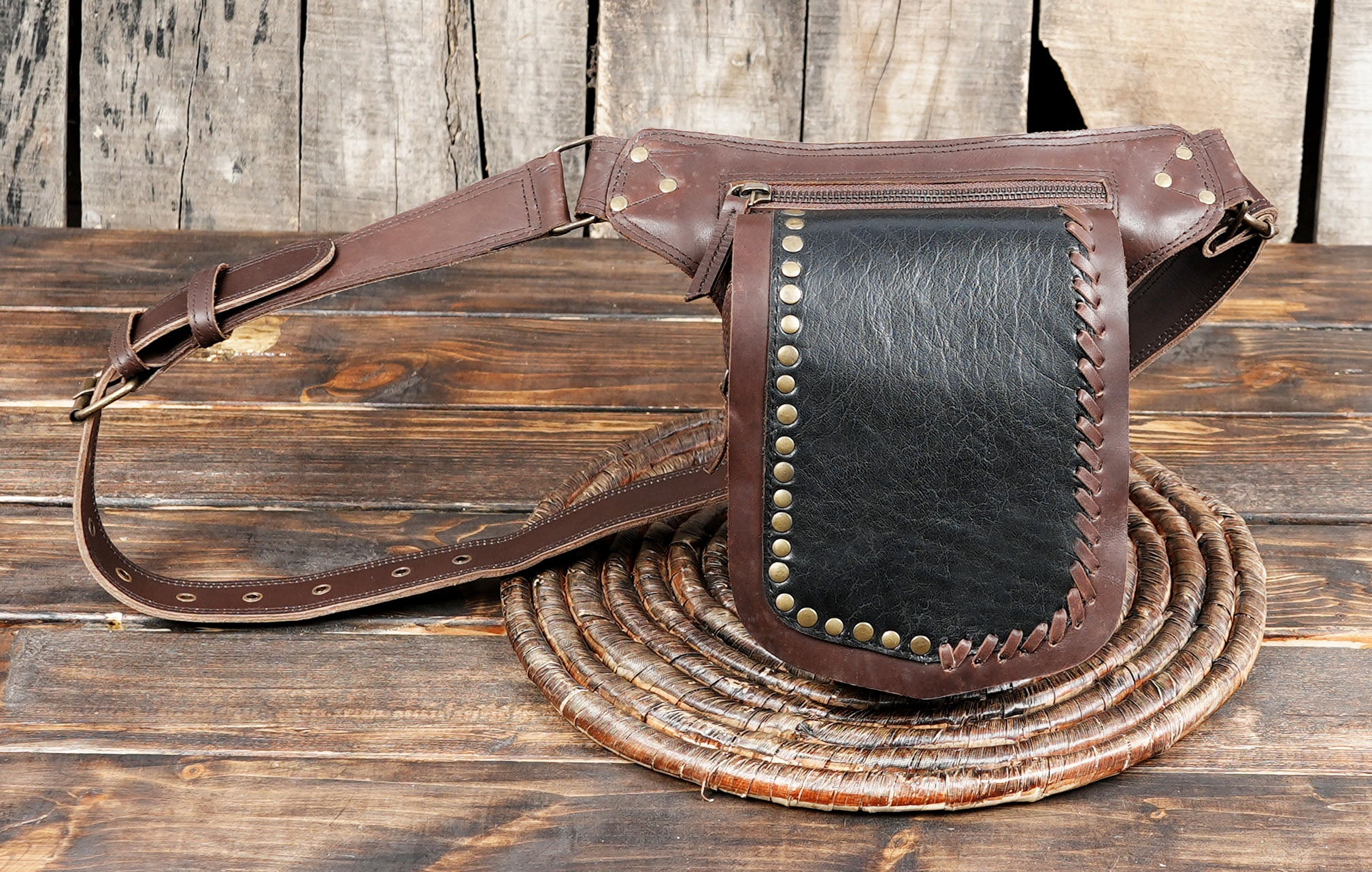 Engraved Waist Bag, Personalized Leather Belt Bag, Belt Bag Unisex With Monogram, Utility Hip Bag,