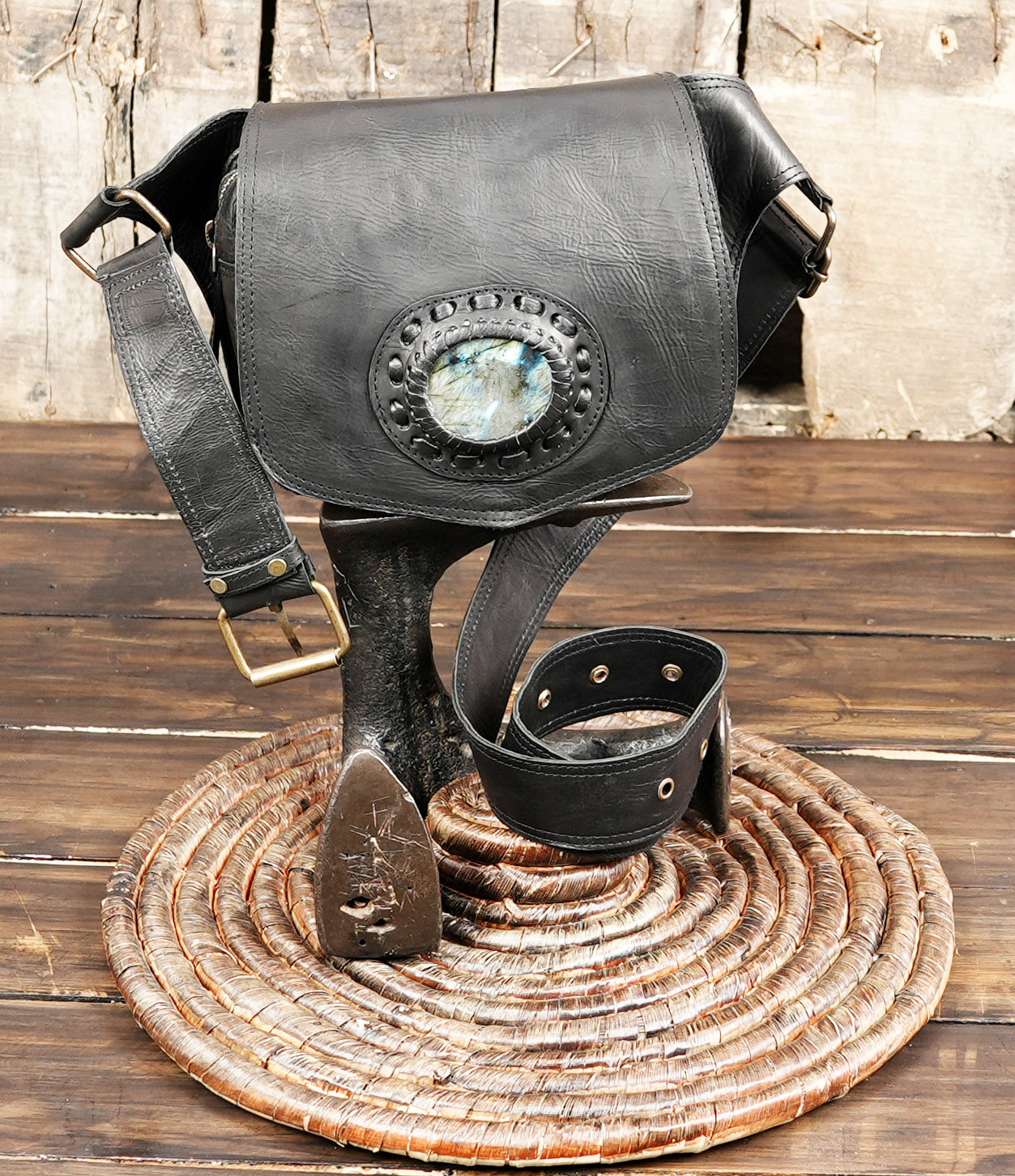 ハンドメイドブラウンレザーウエストベルトフェスティバルユーティリティバッグ（LT-AB-WB-6027）