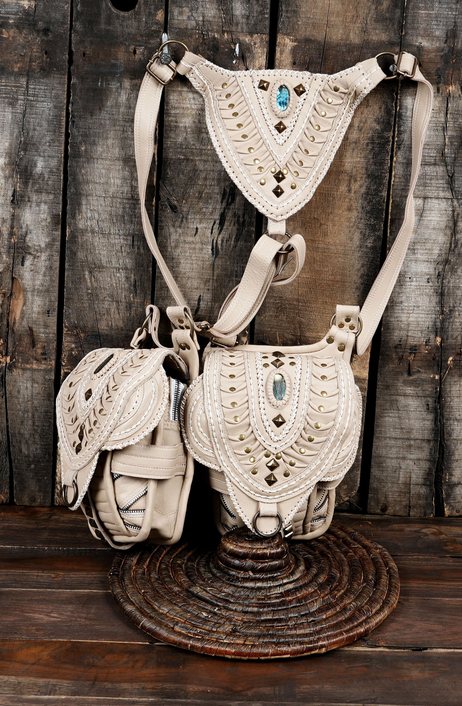 Handmade Genuine Leather Holster with Adjustable Straps || Steampunk Style Leather Holster (LT-AB-HLS-6003)