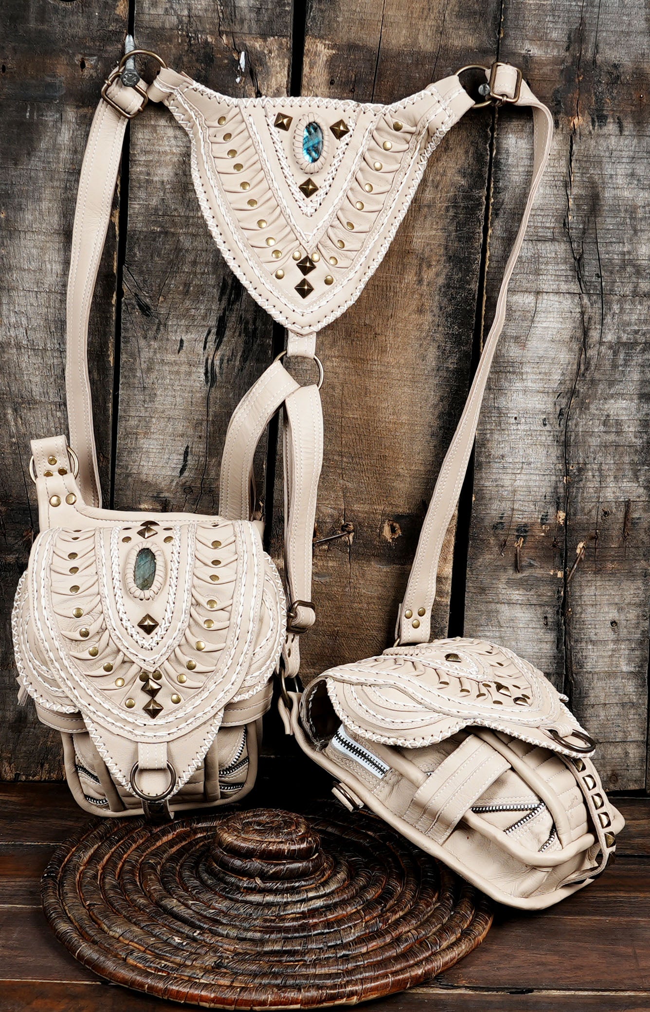 Handmade Genuine Leather Holster with Adjustable Straps || Steampunk Style Leather Holster (LT-AB-HLS-6003)