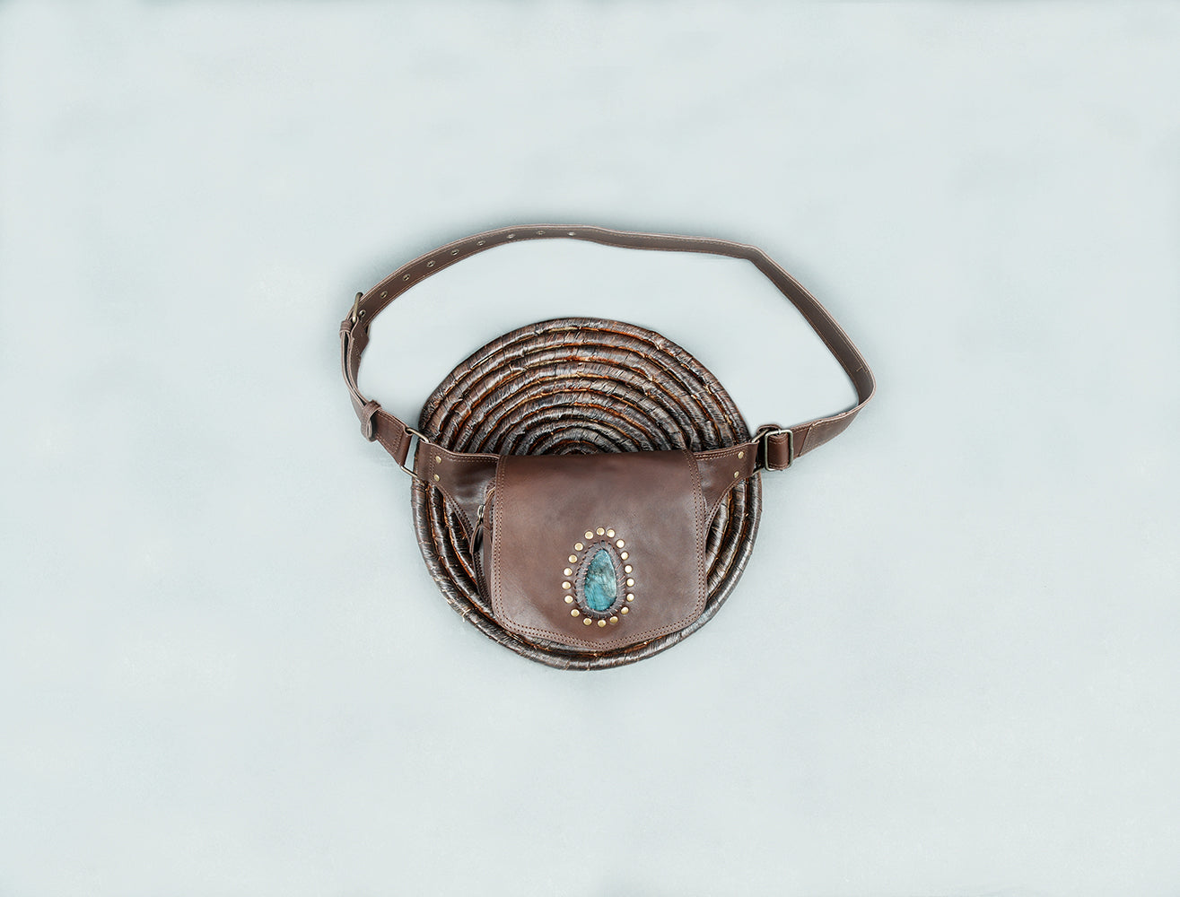 Stylish gemstone leather hip bag for men and women