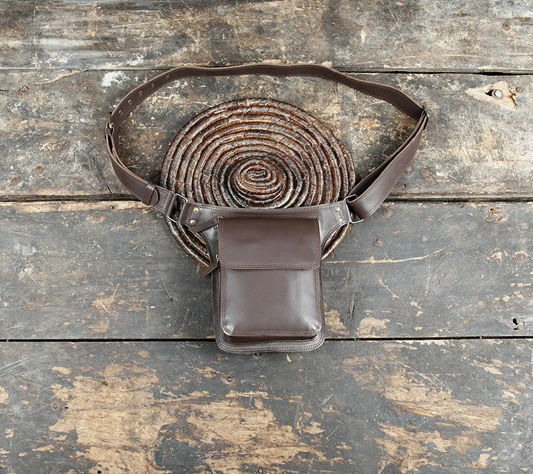  brown Leather Waist Pack | Belly Bag | Waist Bag| Leather Belt Bag | Leather Fanny Pack Handmade in Italy 
