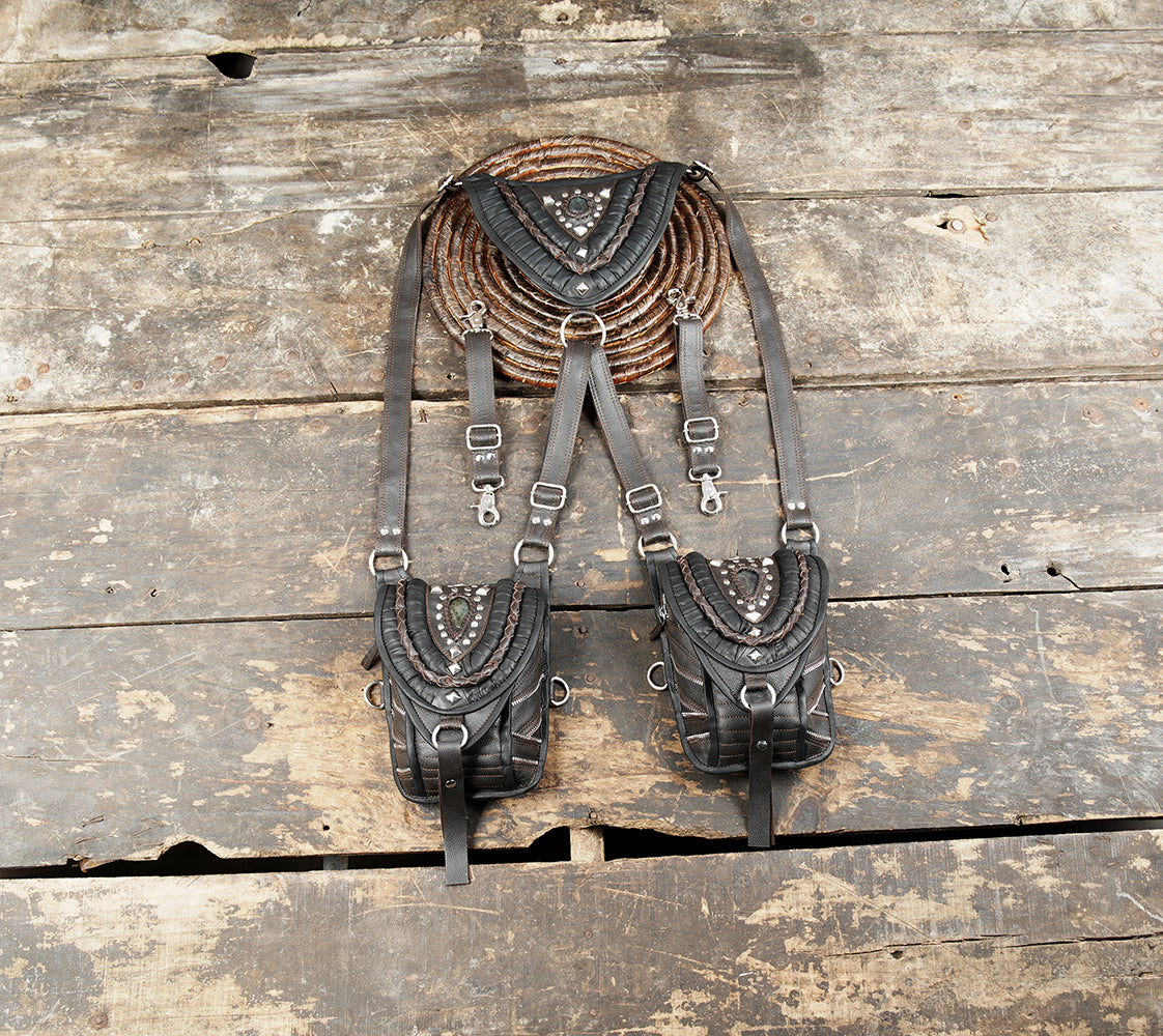 gemstone leather bag