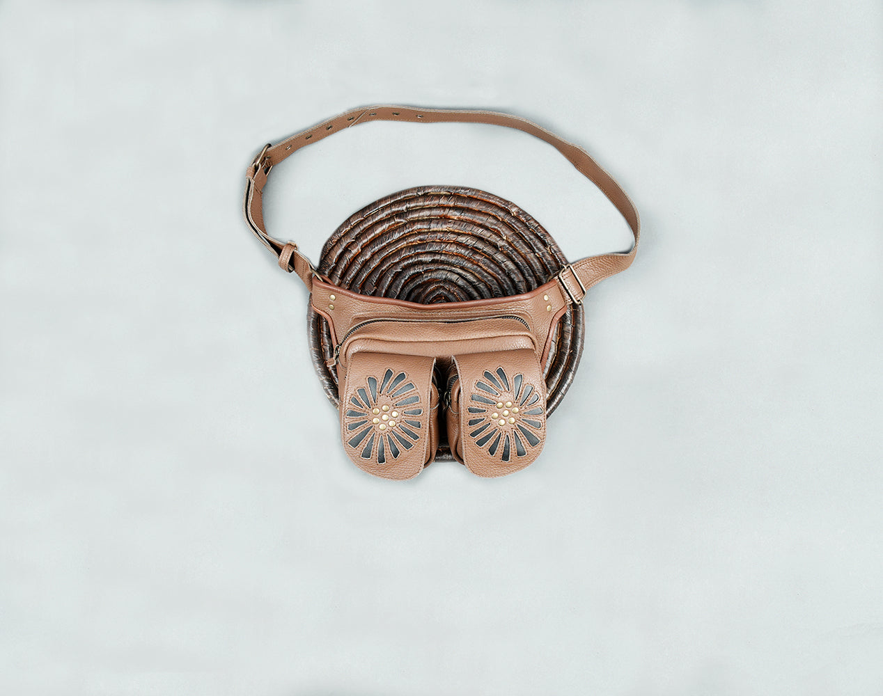 Handmade Leather Belt Pouch: Utility Festival Bag with Adjustable Strap with creativity  