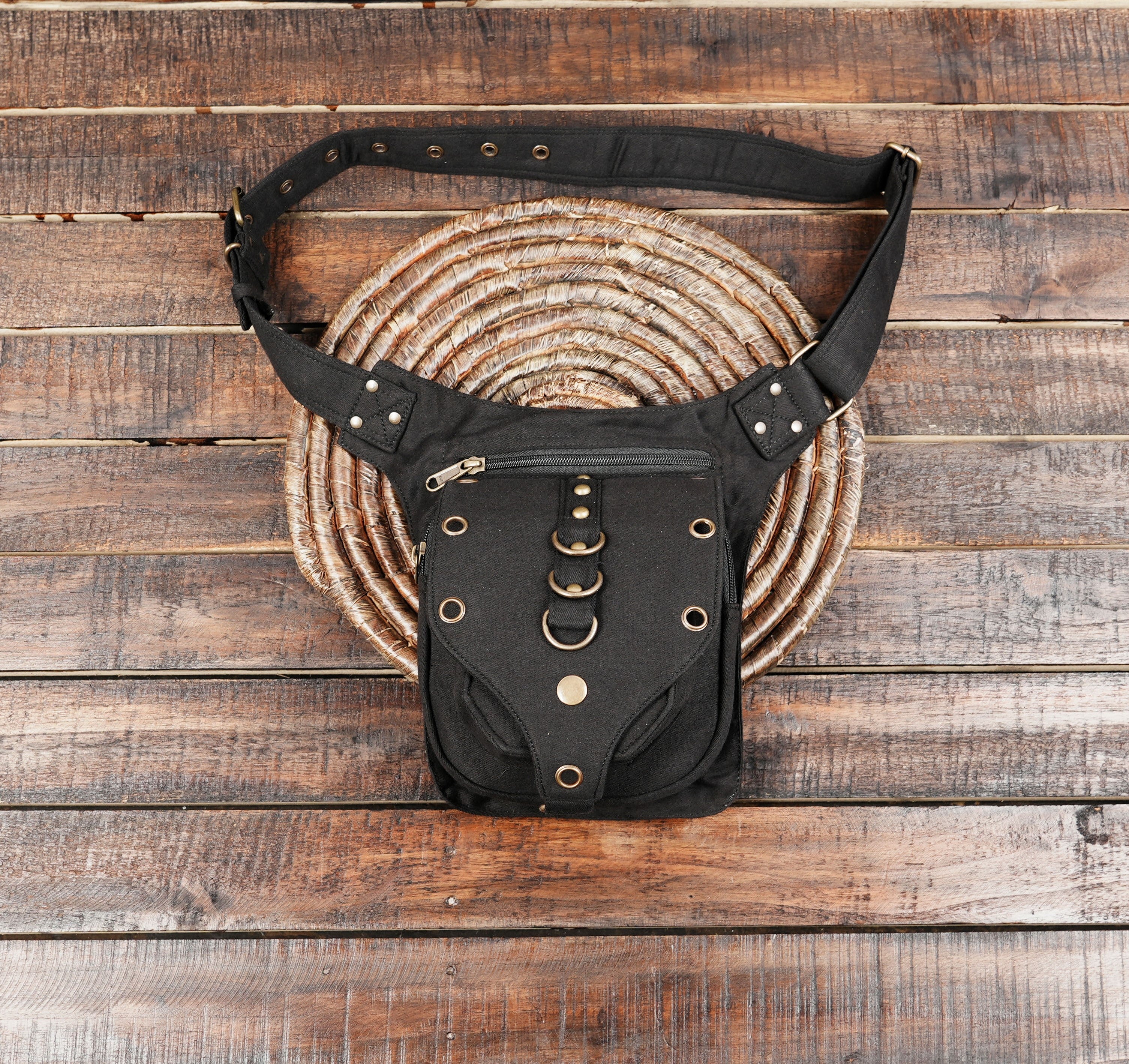 Handmade Cotton Waist Belt with Pockets – Festival, Cosplay & Travel Wear (CTN/AB/WB/1042)