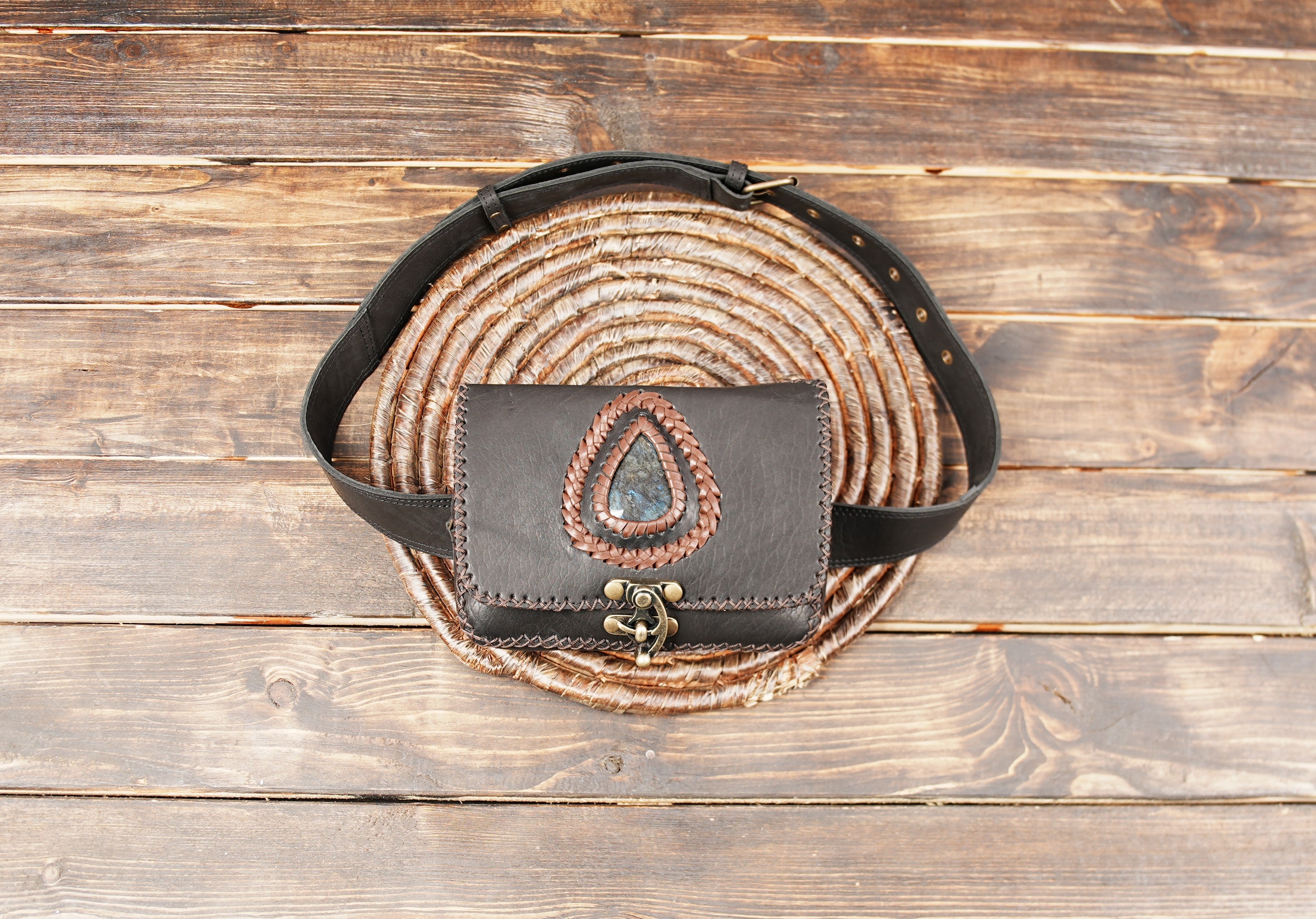 Western leather belt bag for concerts, fairs, and everyday style