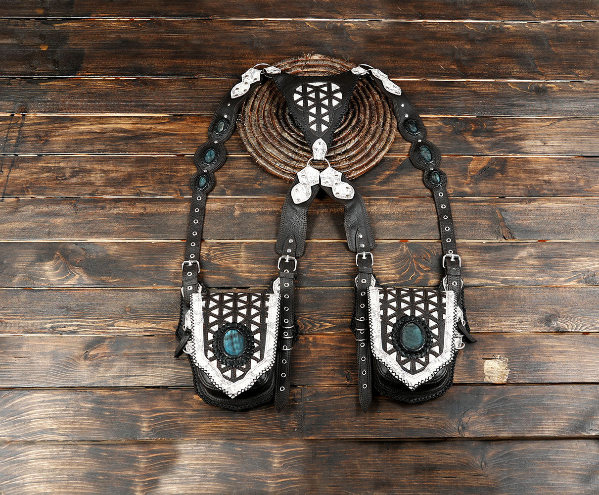 Leather Holster Bag a versatile and trendy accessory designed for both men women for unisex bag  WITH GEMSTONE .