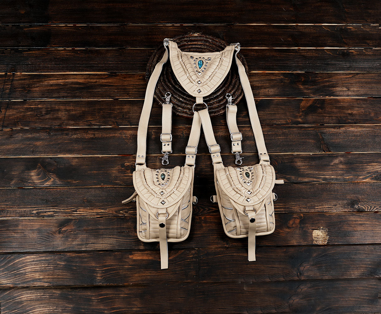 Handcrafted Premium Leather Unique Dual Pouch Design  (LT-NS-HLS-6004)