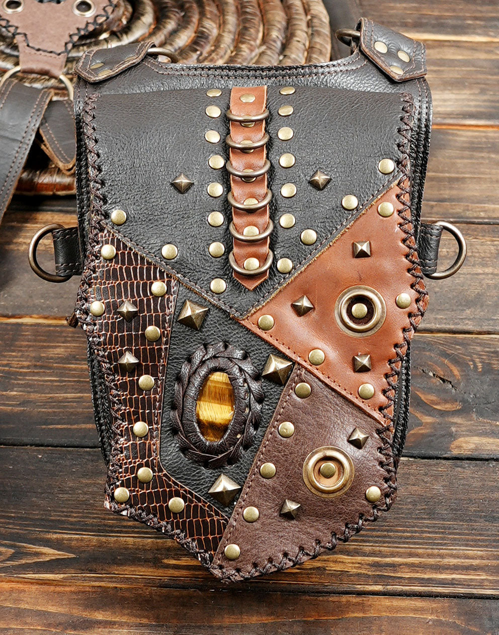 Handmade festival holster bag with dual side pockets