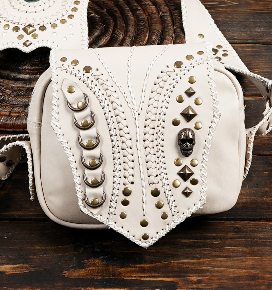 Festival holster bag with two pockets and gemstone centerpiece