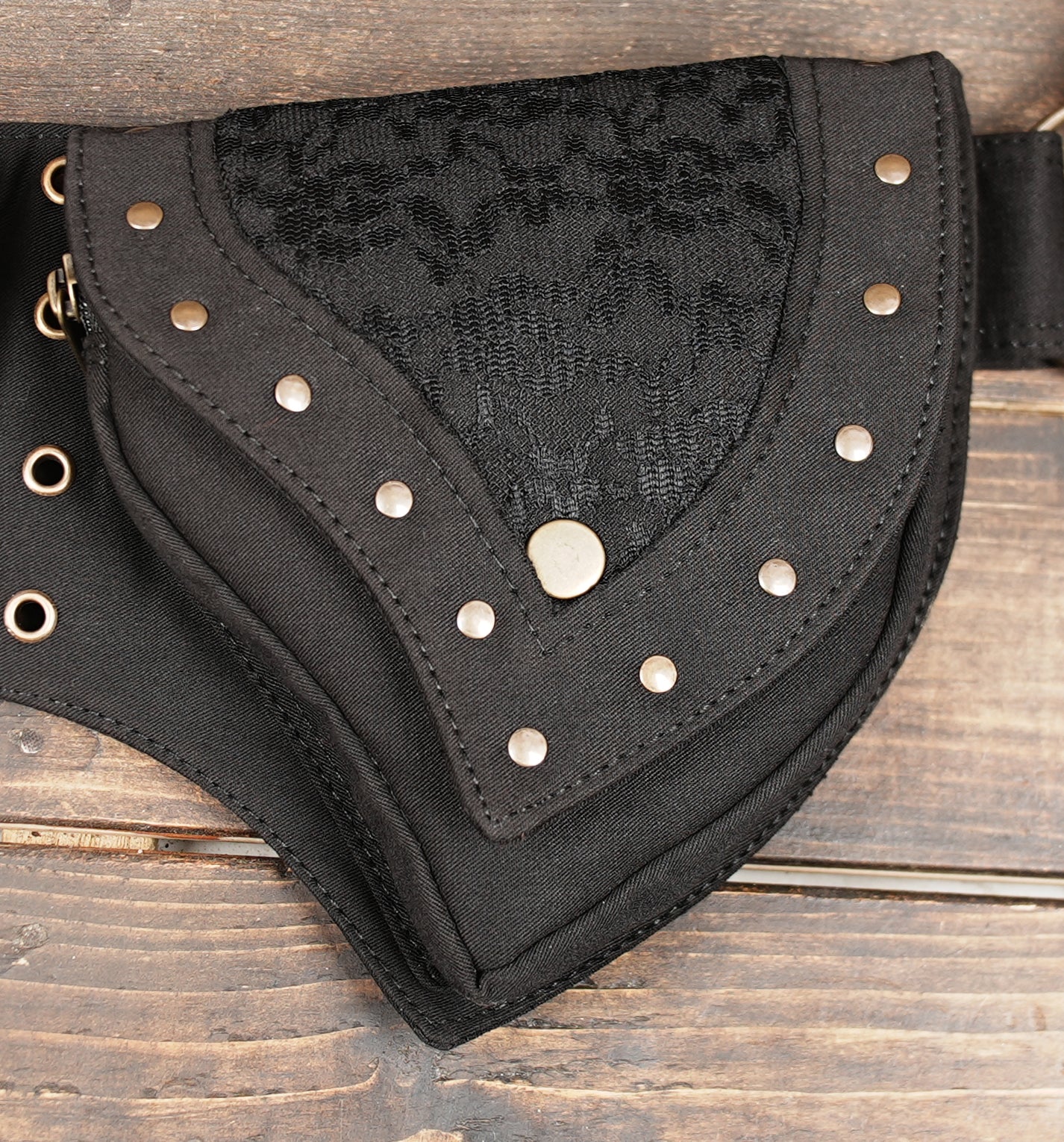 Festival-ready gothic utility belt with multiple compartments