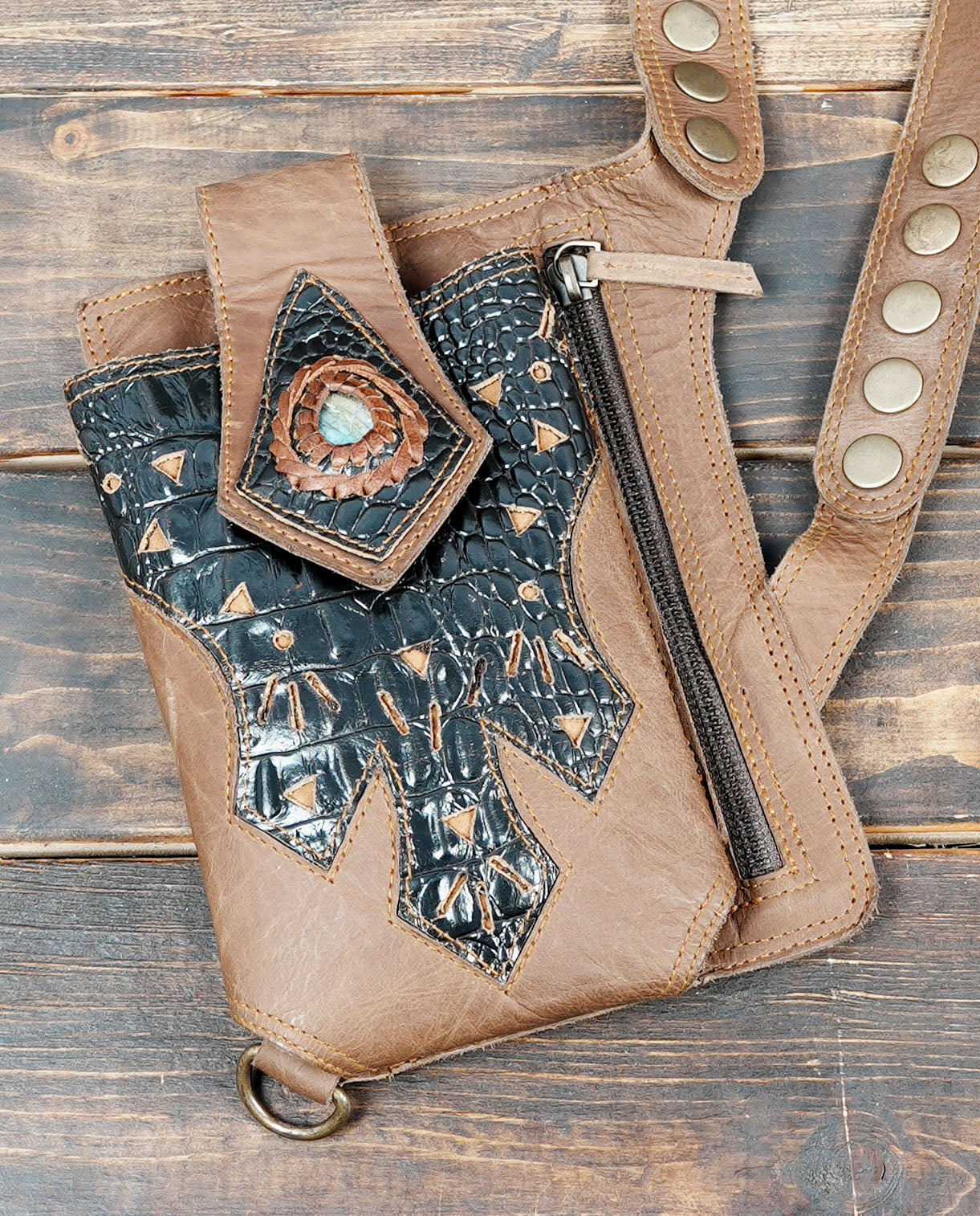 Genuine Leather Dual Pouch Holster – Steampunk & Gothic Waist Belt