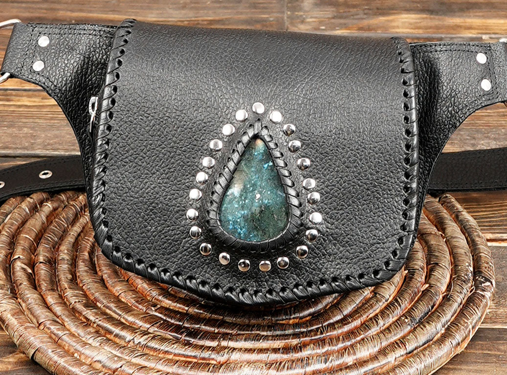 Handmade Leather Festival Belt Bag: Steampunk Cosplay Utility Pouch