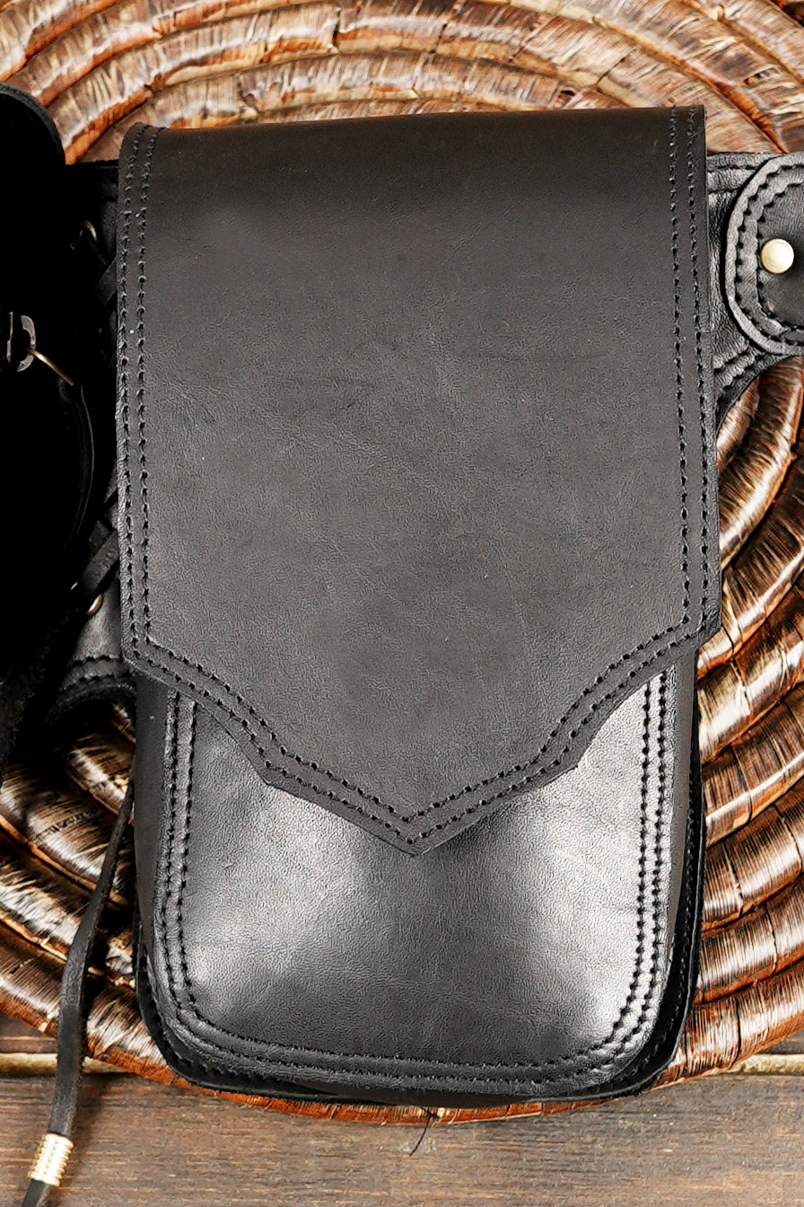 Boho tribal leather hip holster for men and women
