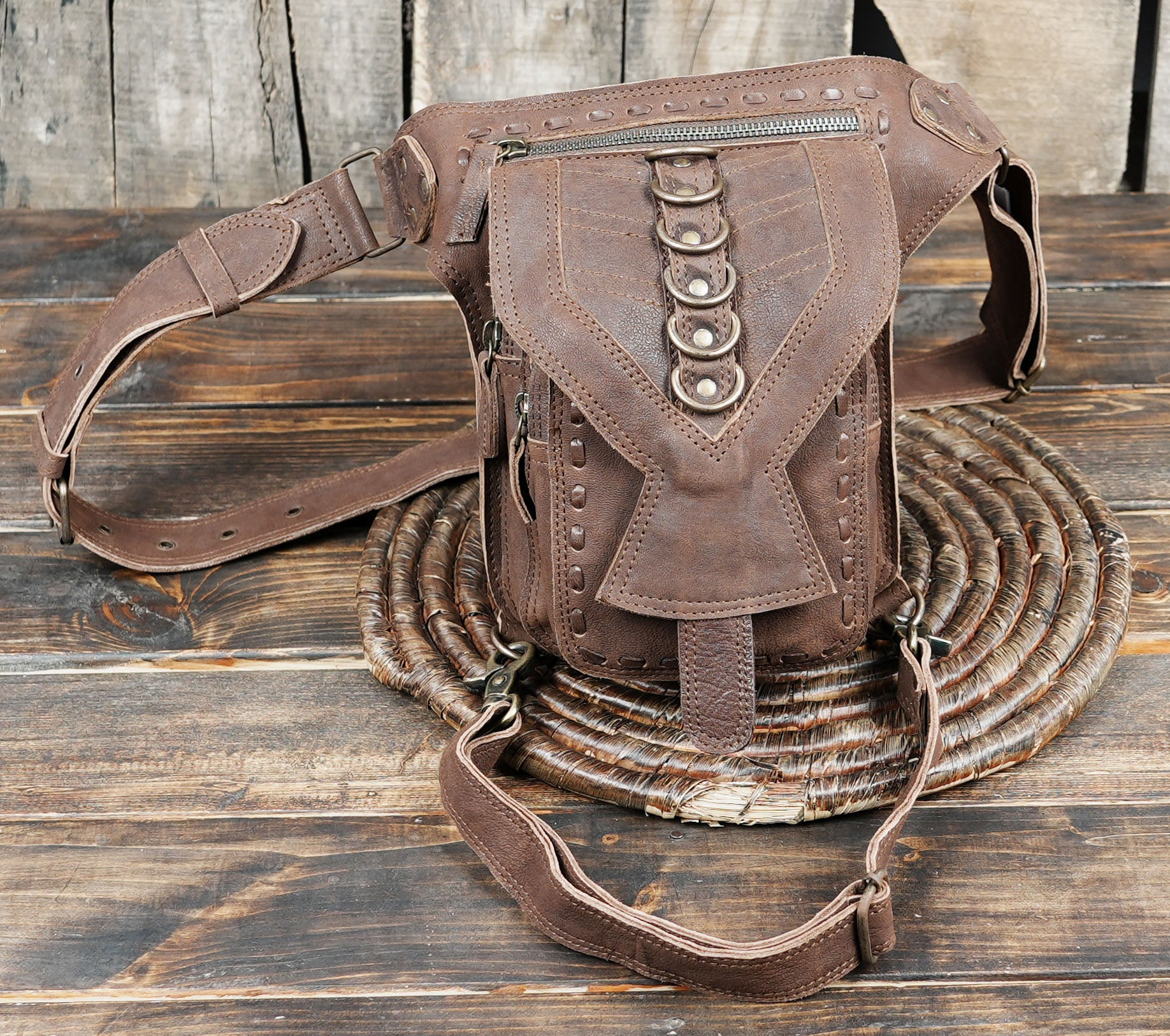 Handcrafted Leather Thigh Belt premium genuine leather (LT/AB/WBTS/6034)