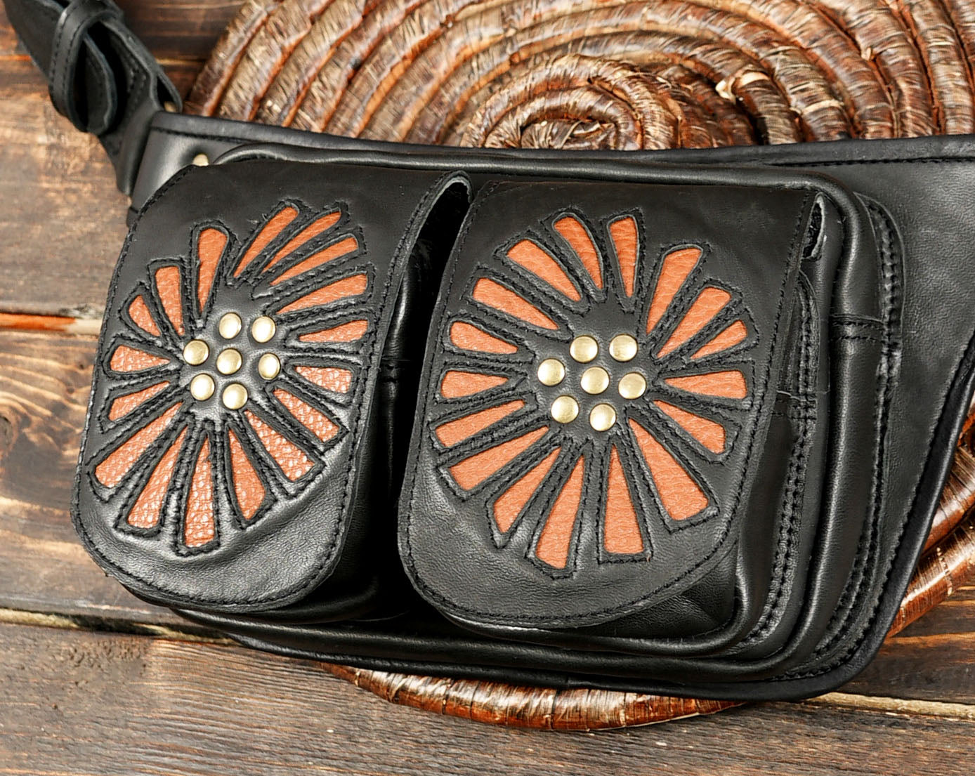 Festival fashion accessory – handmade leather waist pouch