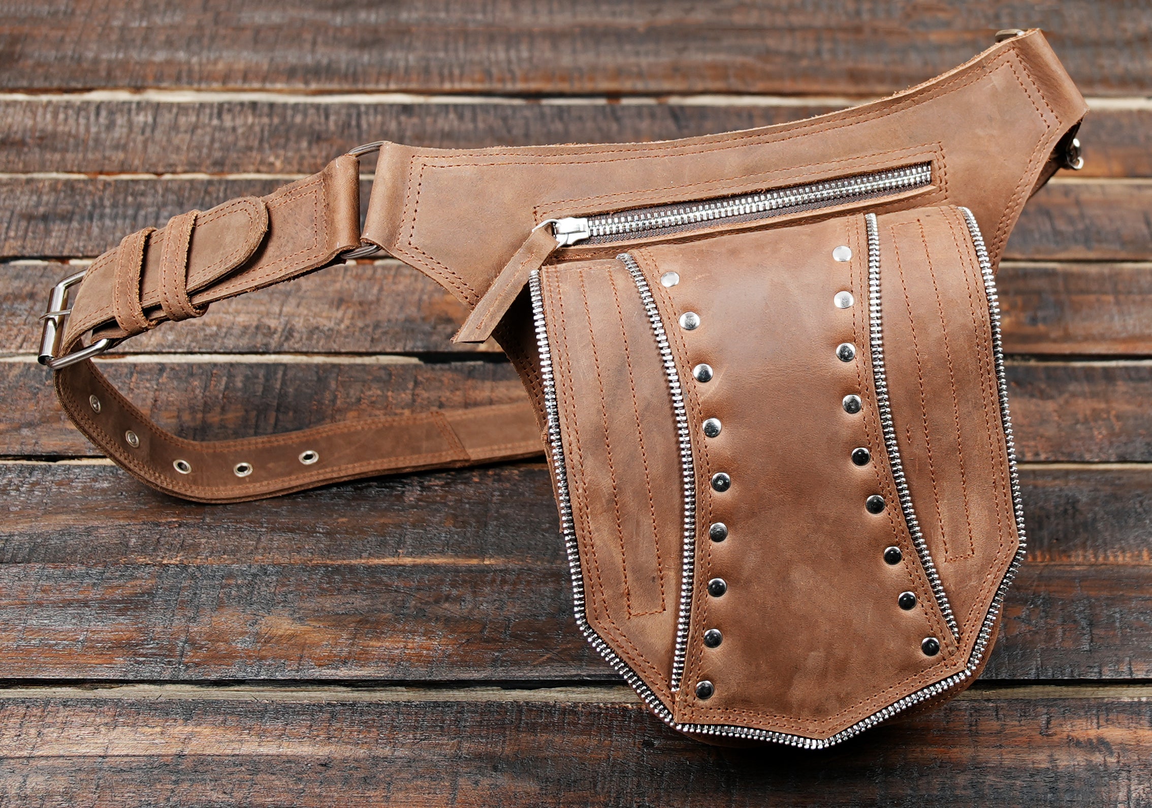 Antique rivet stud detailing for a unique look