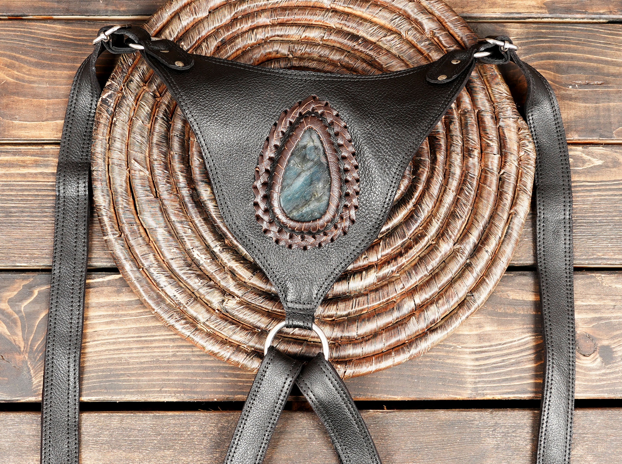 Black Leather Shoulder Holster Double Pocket Utility (LT-NS-HLS-6016)