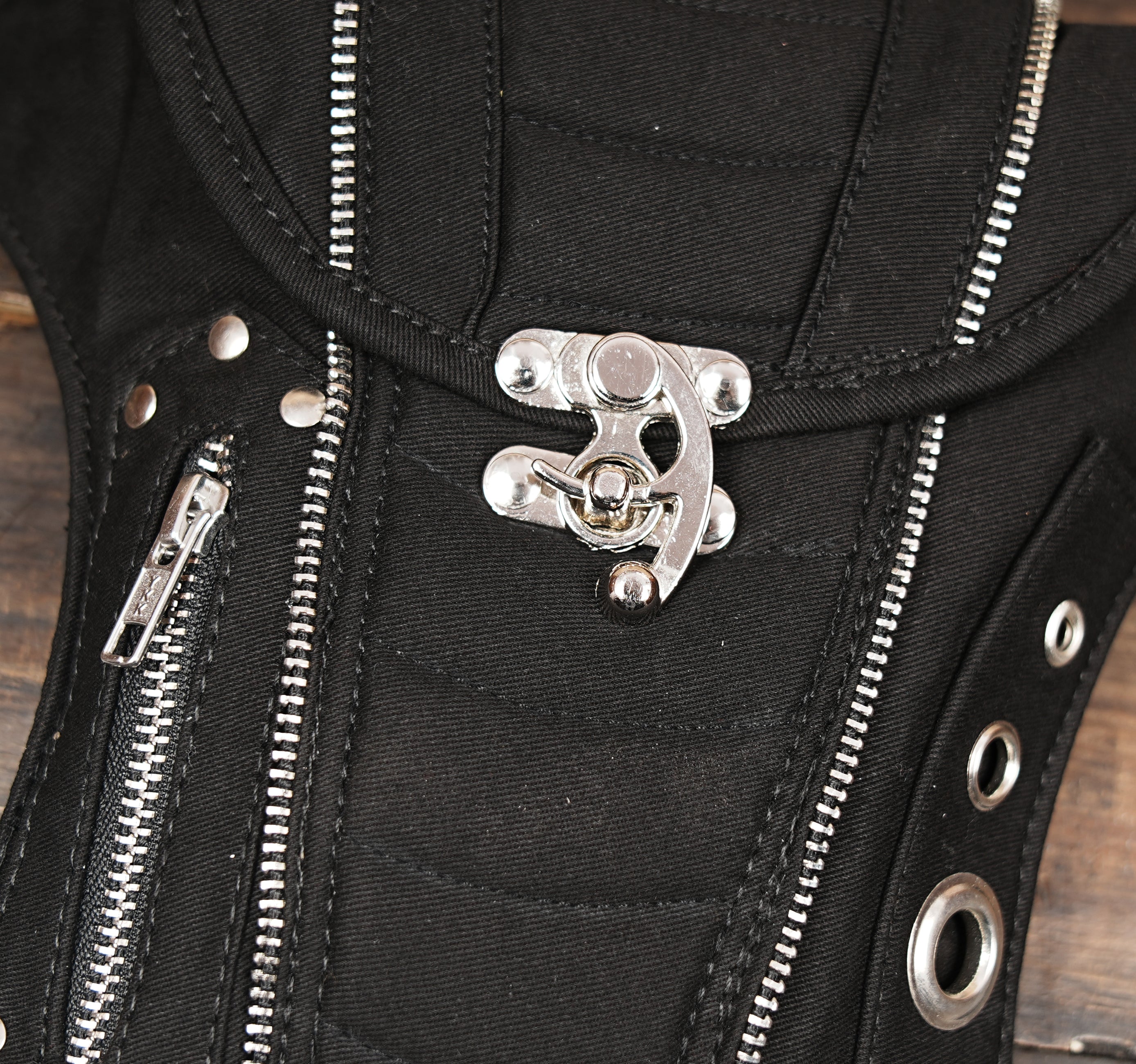 Festival utility belt bag in cotton with zipper pockets