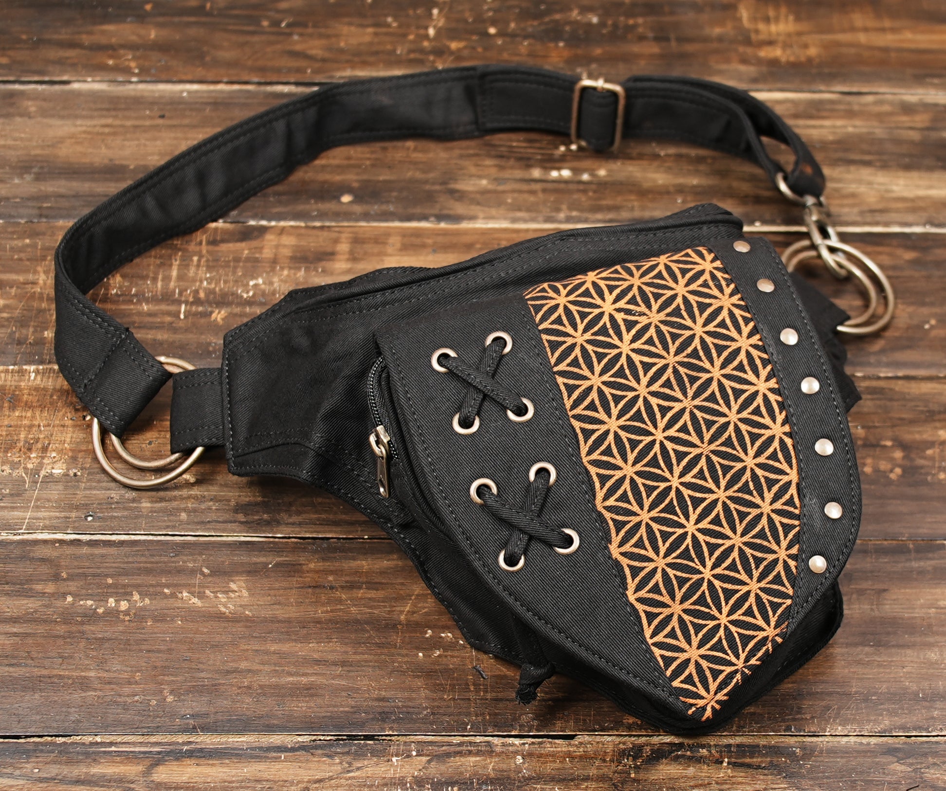 Sacred Geometry Hip Bag Festival Utility Belt Flower of Life