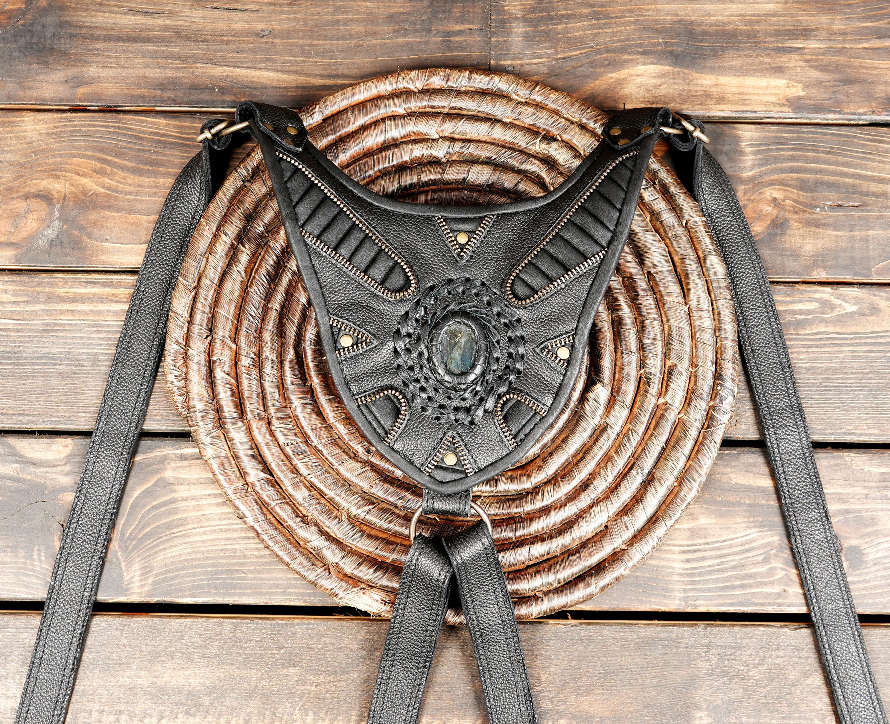 Double Pouch Leather Shoulder Holster – Steampunk Gothic Utility Harness