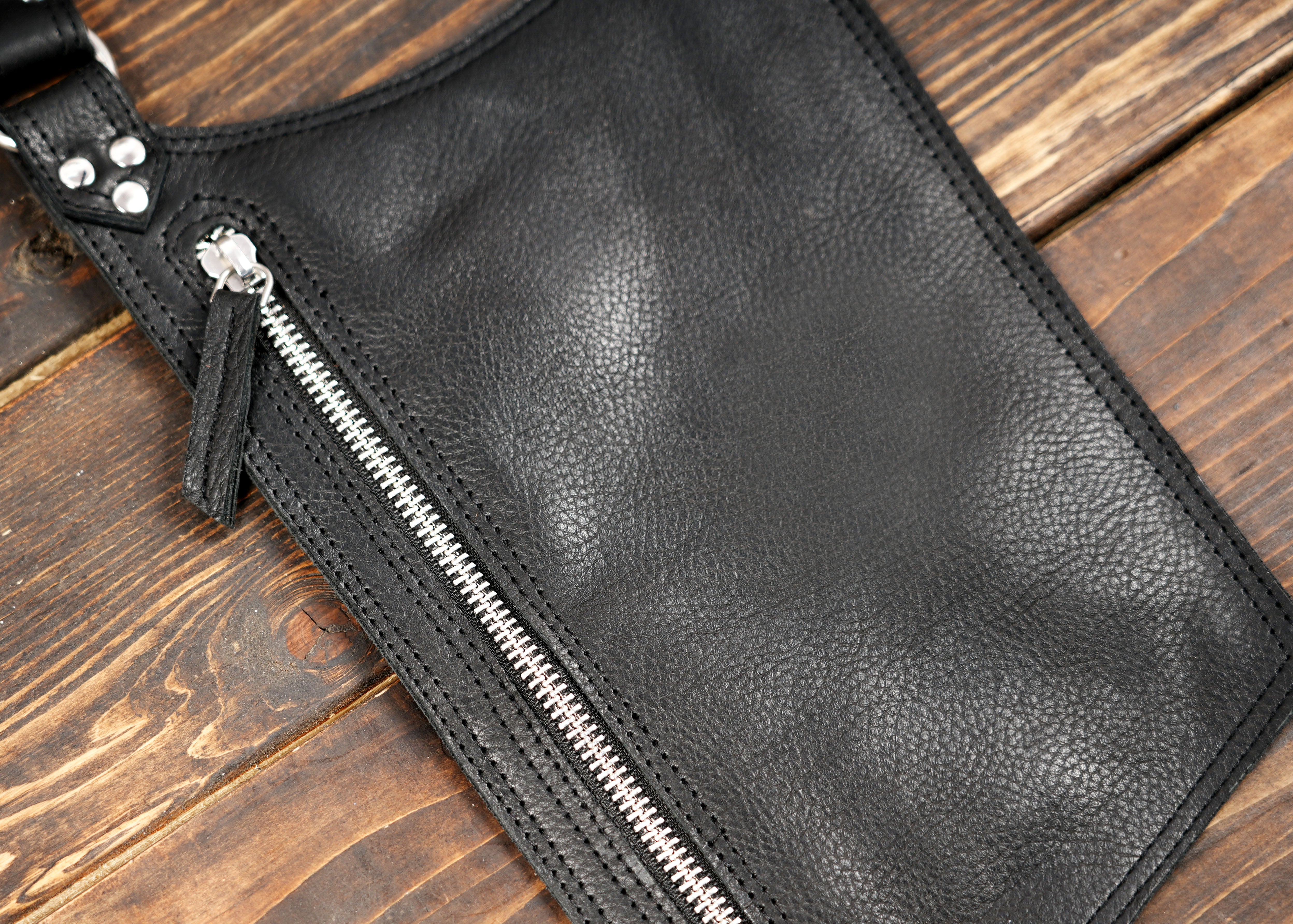 Festival leather harness crossbody bag for men