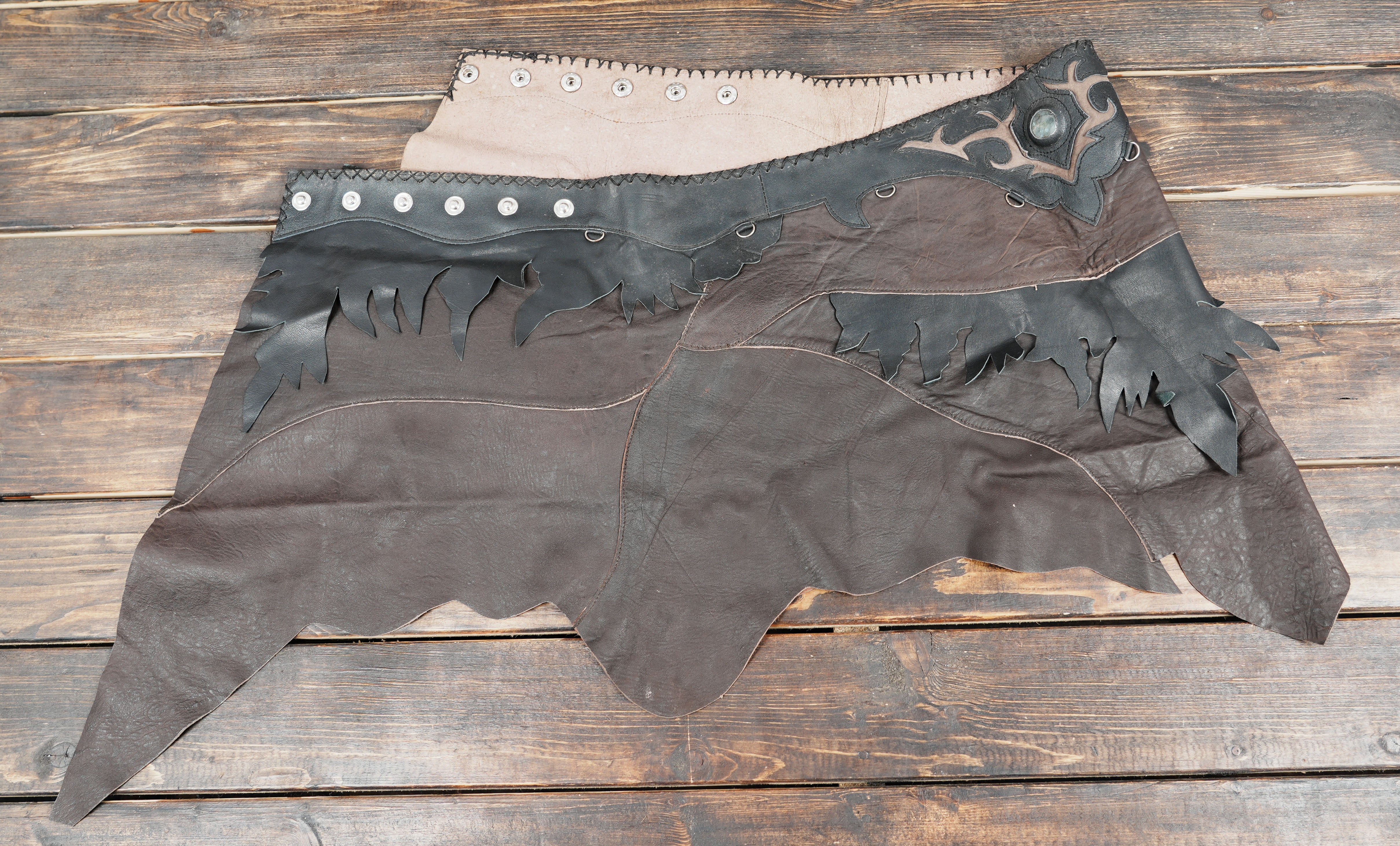 Unique handmade leather wrap belt with rustic boho charm