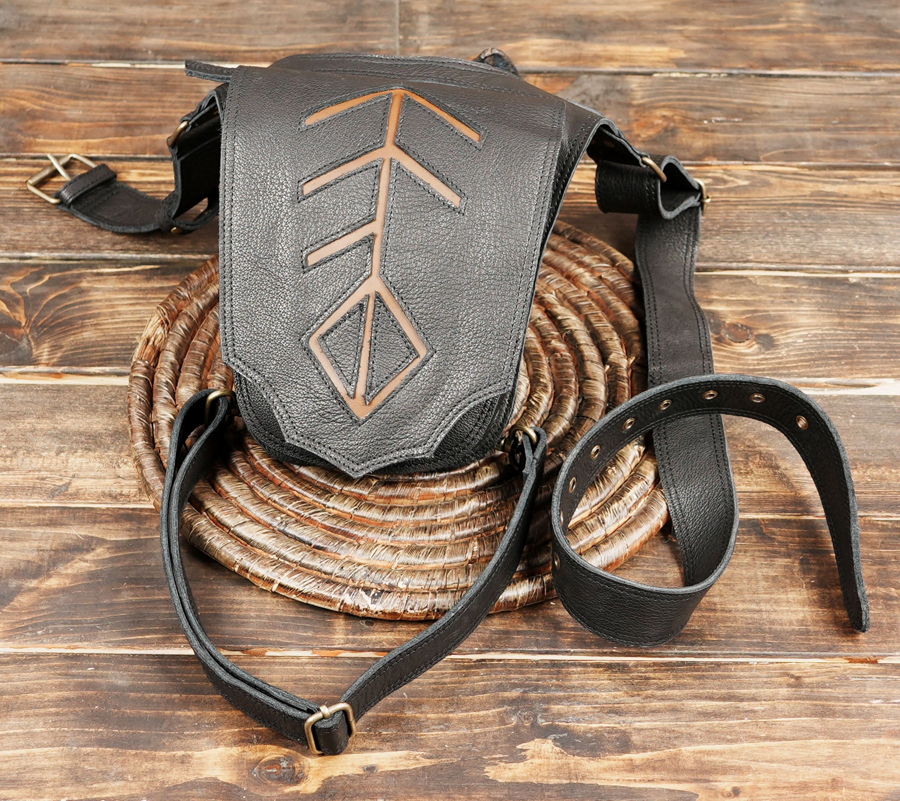 Leather Waist & Thigh Belt Bag – Festival Utility Hip Pouch, Steampunk (LT-AB-WBTS-6040)