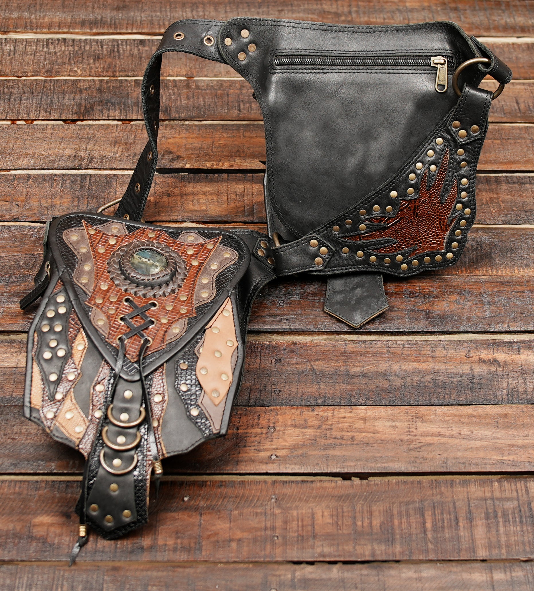 The dual pouch design provides practical storage for essentials like a phone, wallet, or travel items, while the adjustable waist strap ensures a secure and comfortable fit.