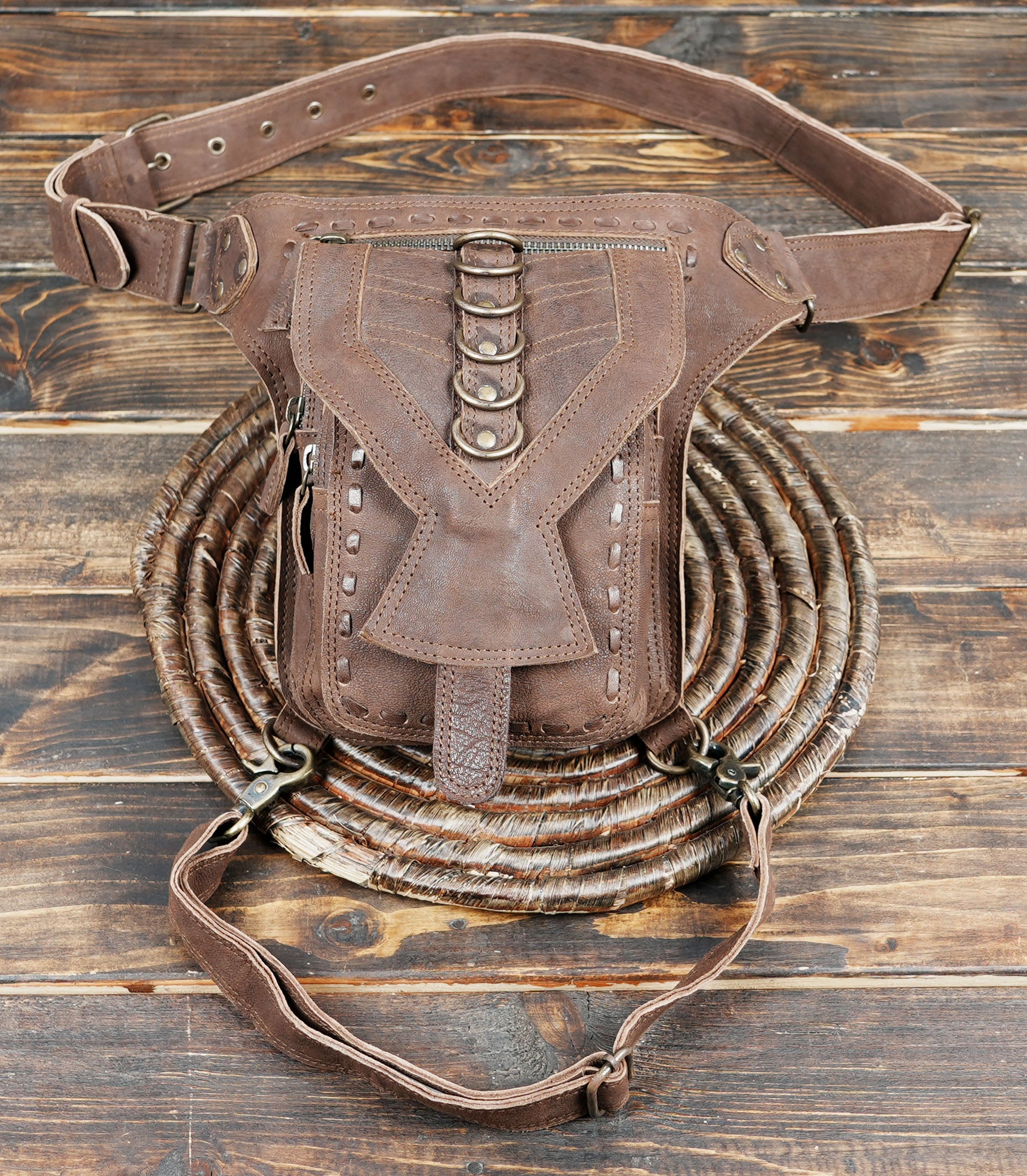 Handcrafted Leather Thigh Belt premium genuine leather (LT/AB/WBTS/6034)