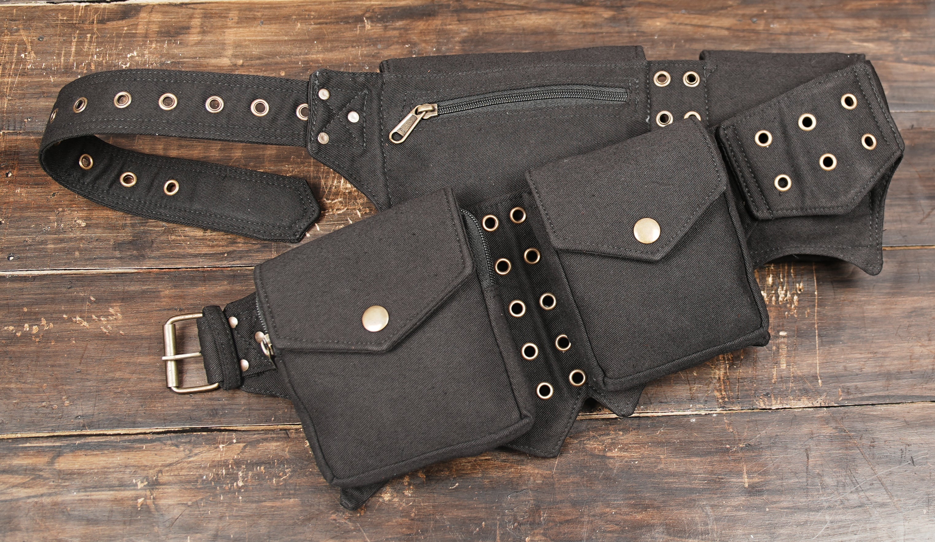 Gothic festival waist bag with utility compartments
