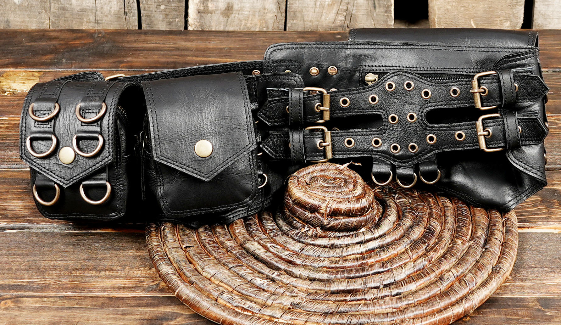 Utility Belt, Closing With a Metal Buckle  Festival Hip Bag, Waist Pockets with unique design 