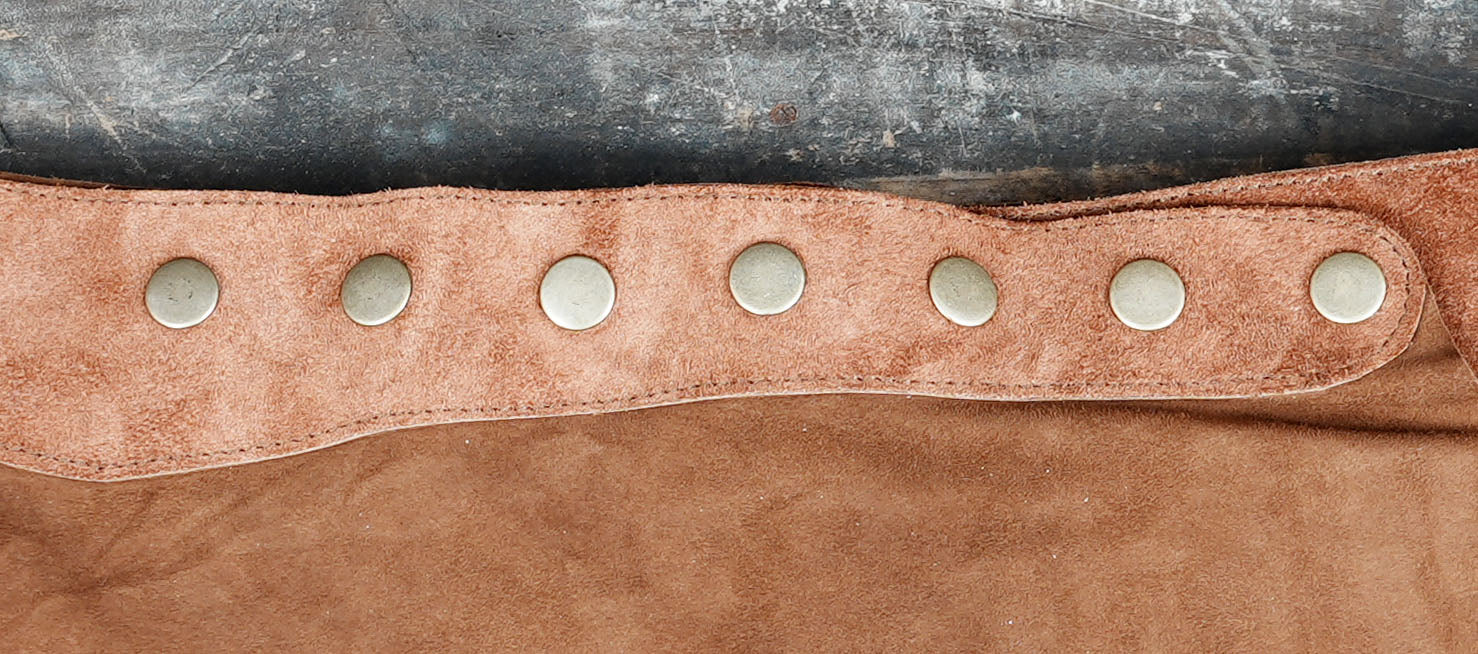 Western brown suede skirt with simple embroidered details