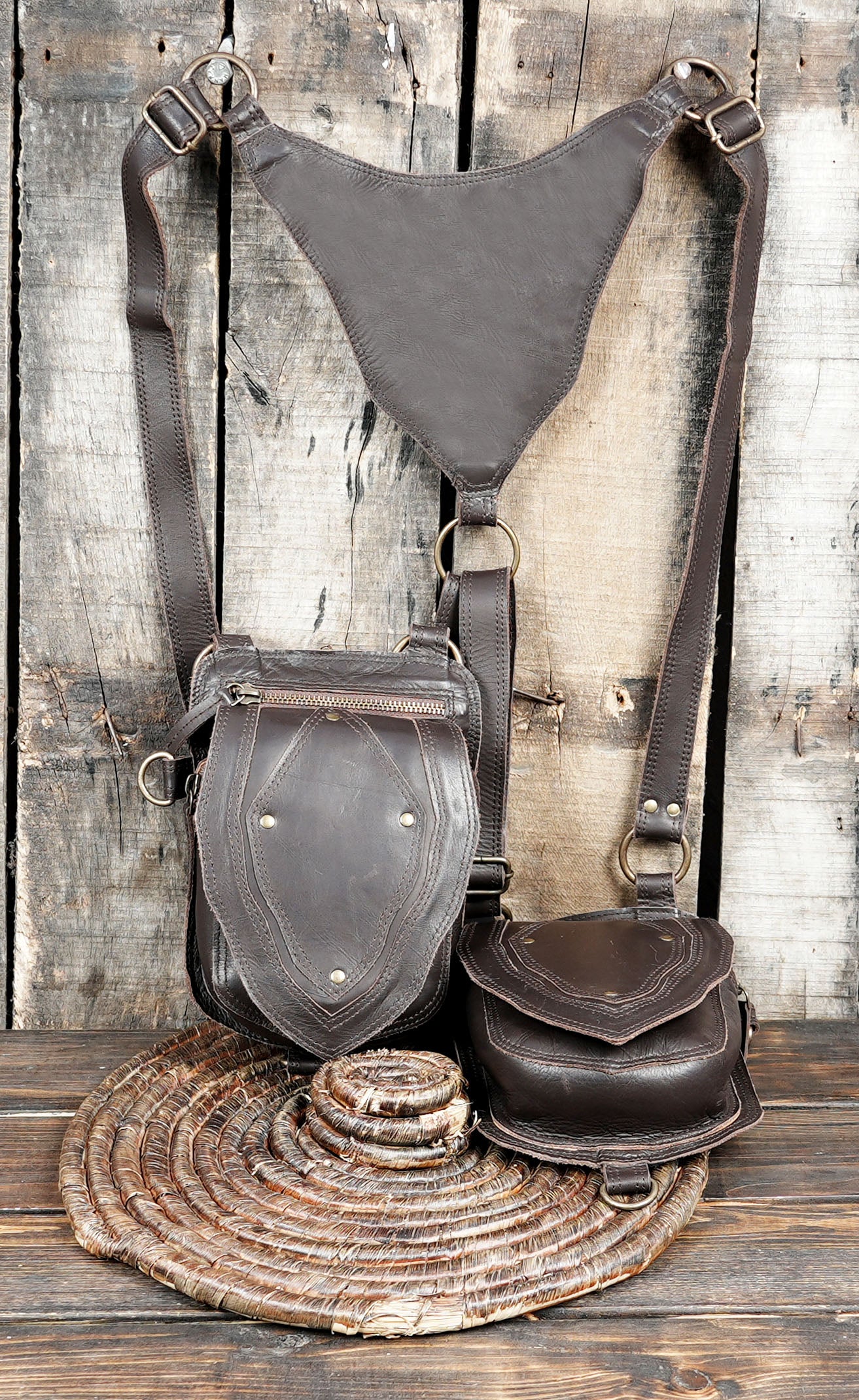 this leather holster is a practical yet bold statement accessory, built with strong stitching and durable hardware for long-lasting wear.
