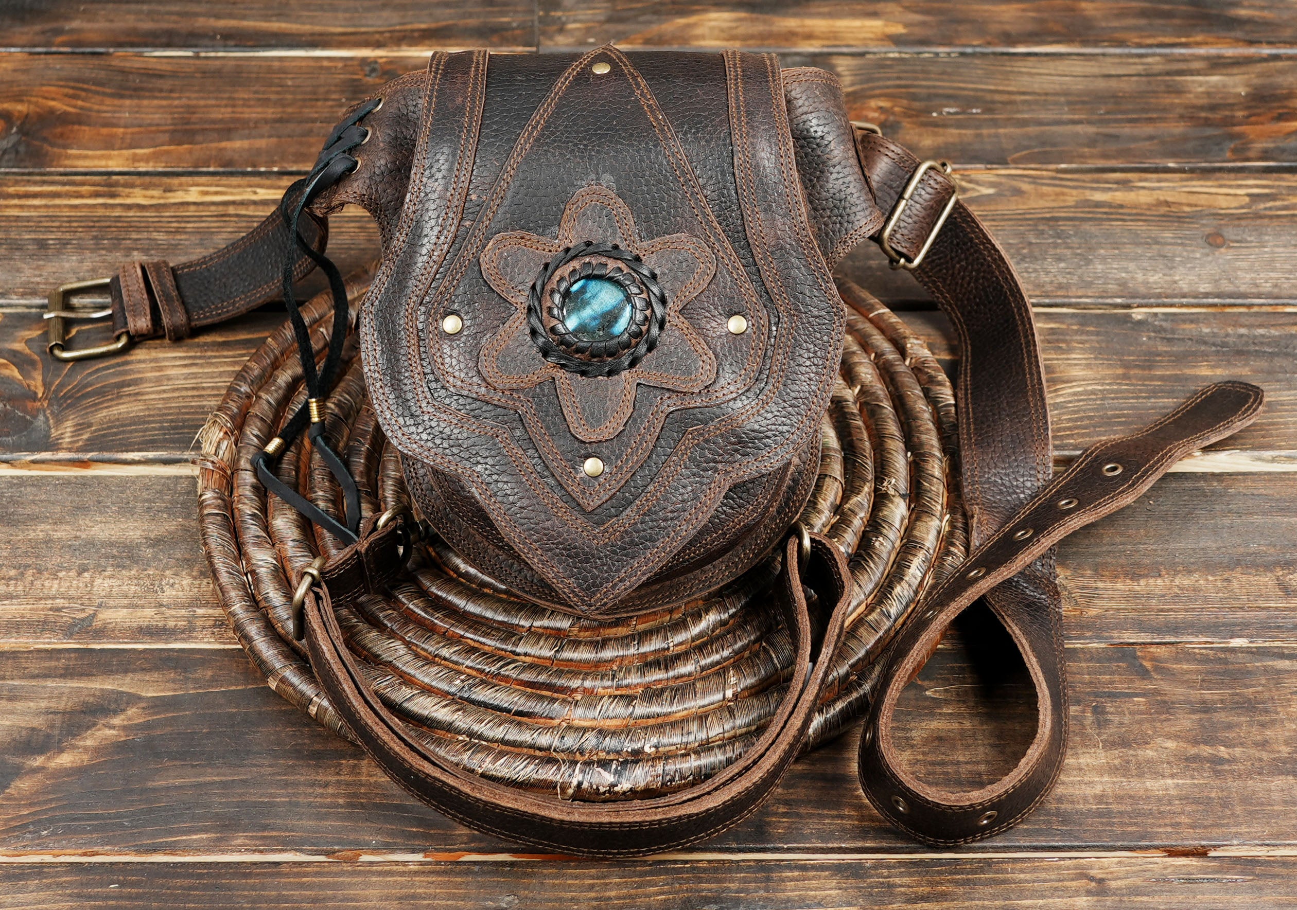 Buy Handmade Leather Belt Bag: Viking Steampunk Hip Pouch