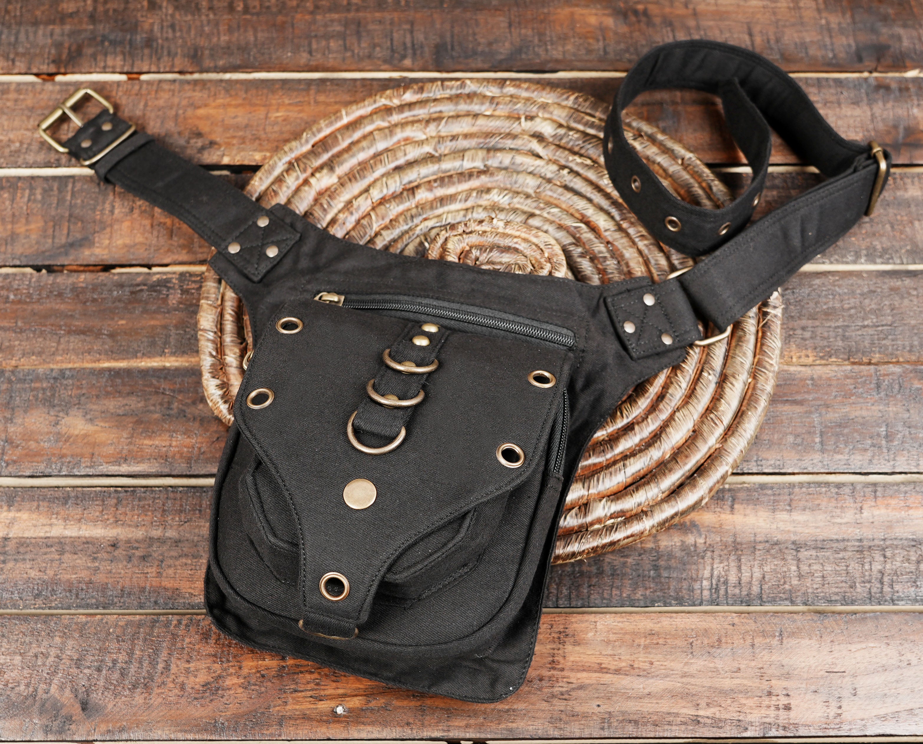 Handmade Cotton Waist Belt with Pockets – Festival, Cosplay & Travel Wear (CTN/AB/WB/1042)