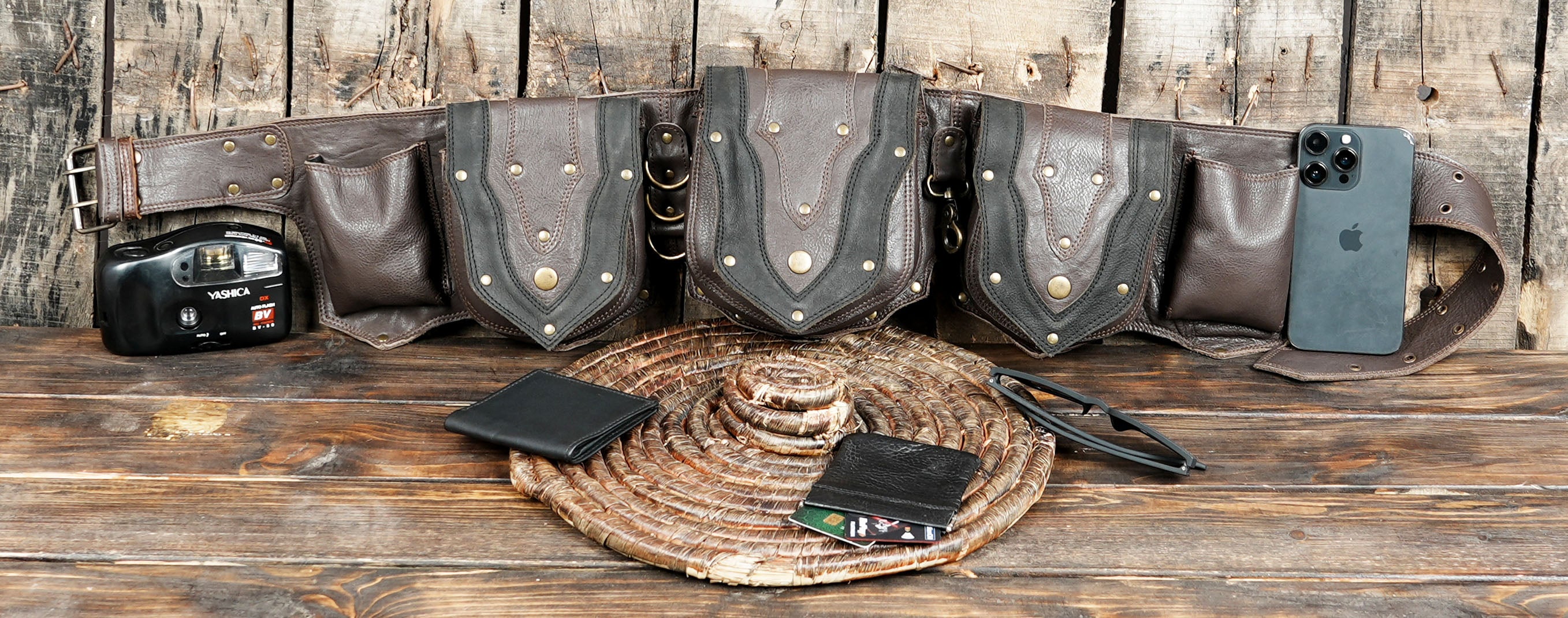 Functional and stylish utility holster, perfect for festivals, Burning Man, cosplay, steampunk, gothic, tribal, and travel fashion. Adjustable and unisex.”