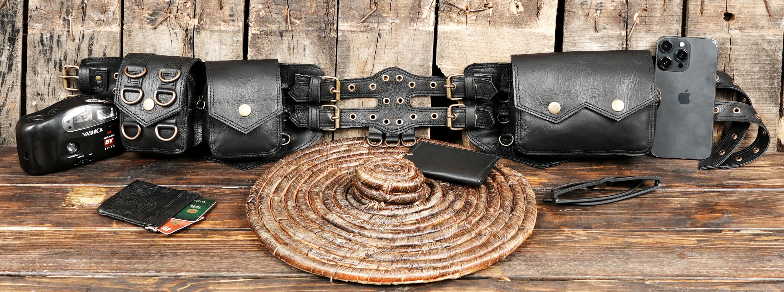 durable leather belt bag for travel and outdoor wear