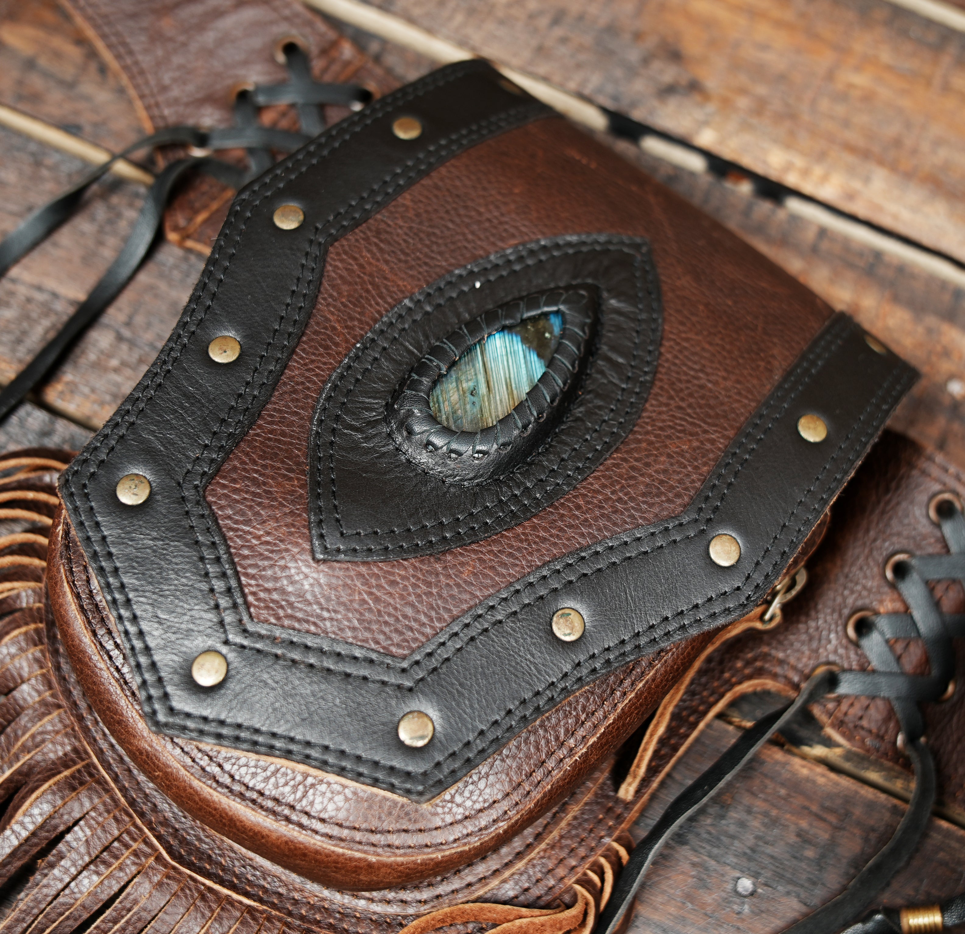 Boho Leather Utility Belt with Long Tassels – Gothic & Steampunk Festival Wear