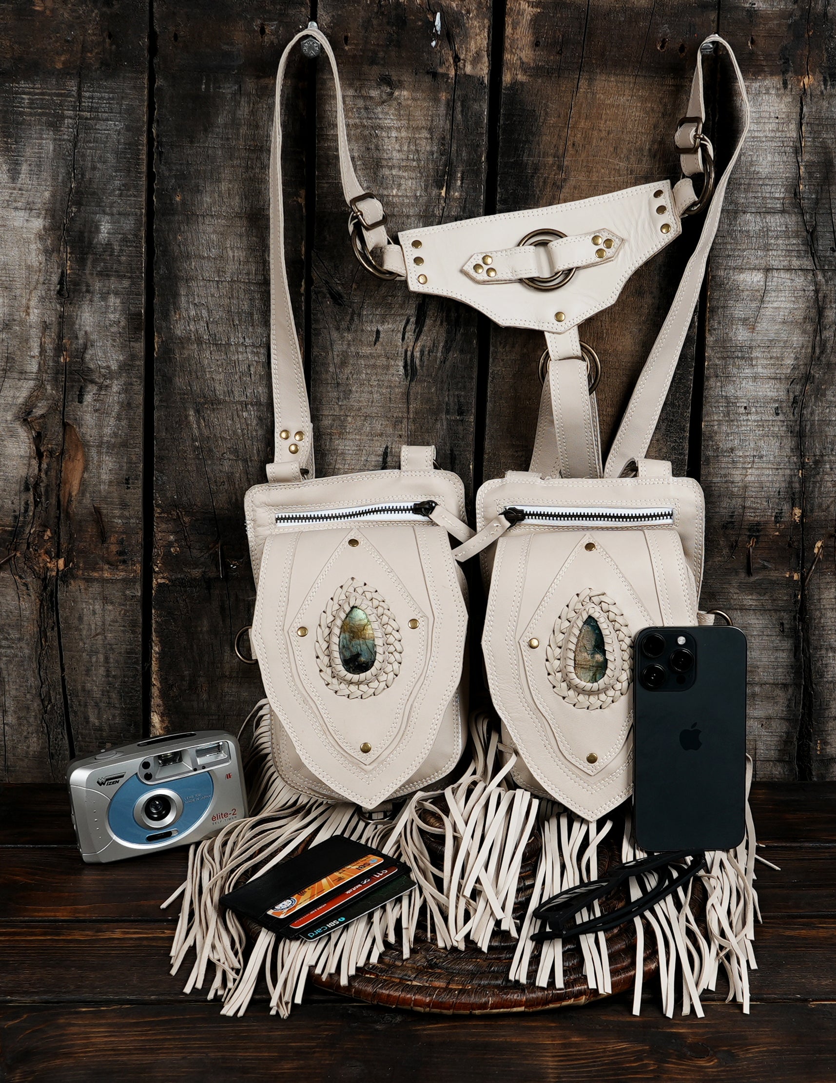 Western Fringe Purse, Leather Boho Cross body Bag both for men and women for holster 