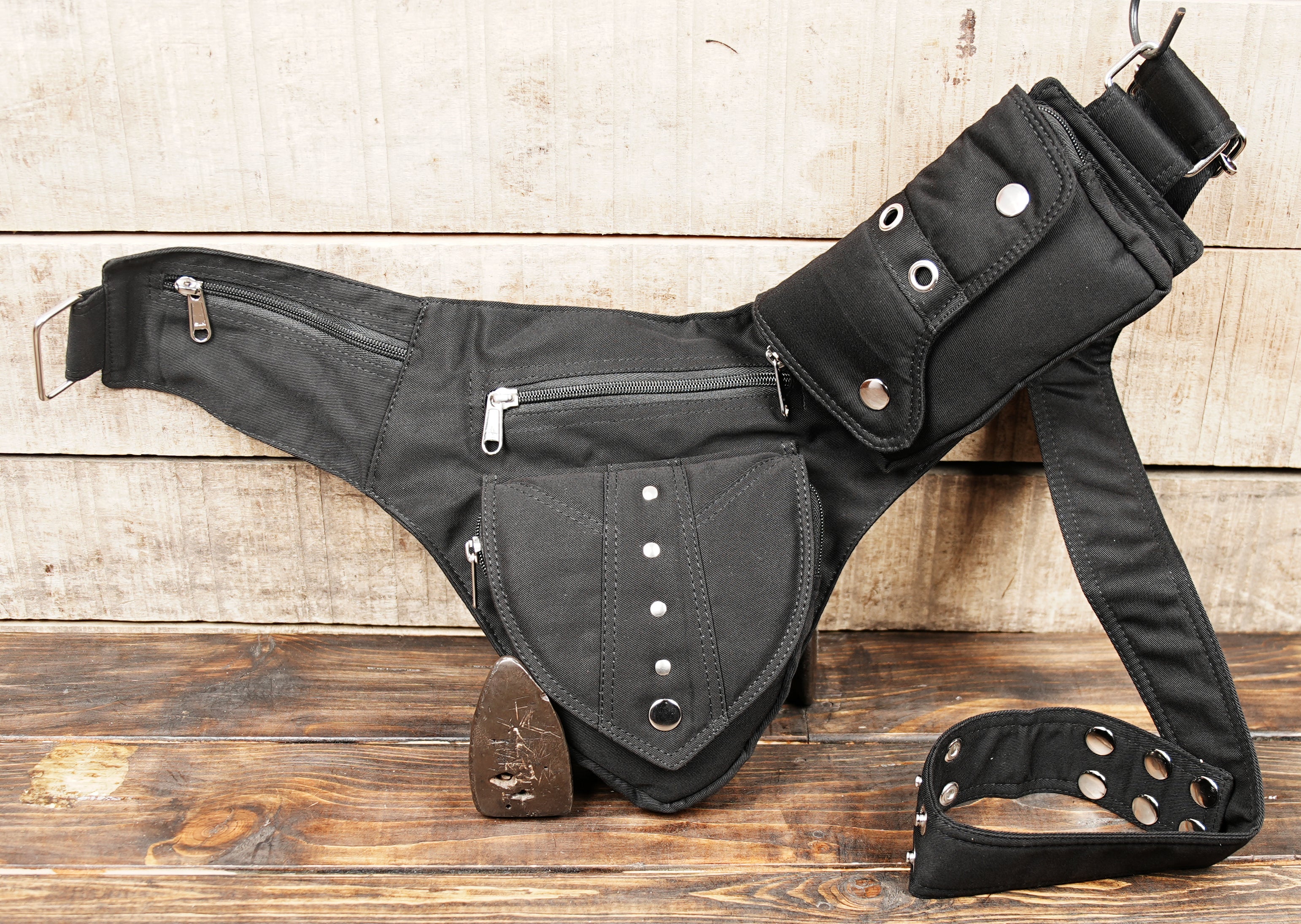 Black Cotton Waist Belt For Unisex (CTN-NS-WB-1012)