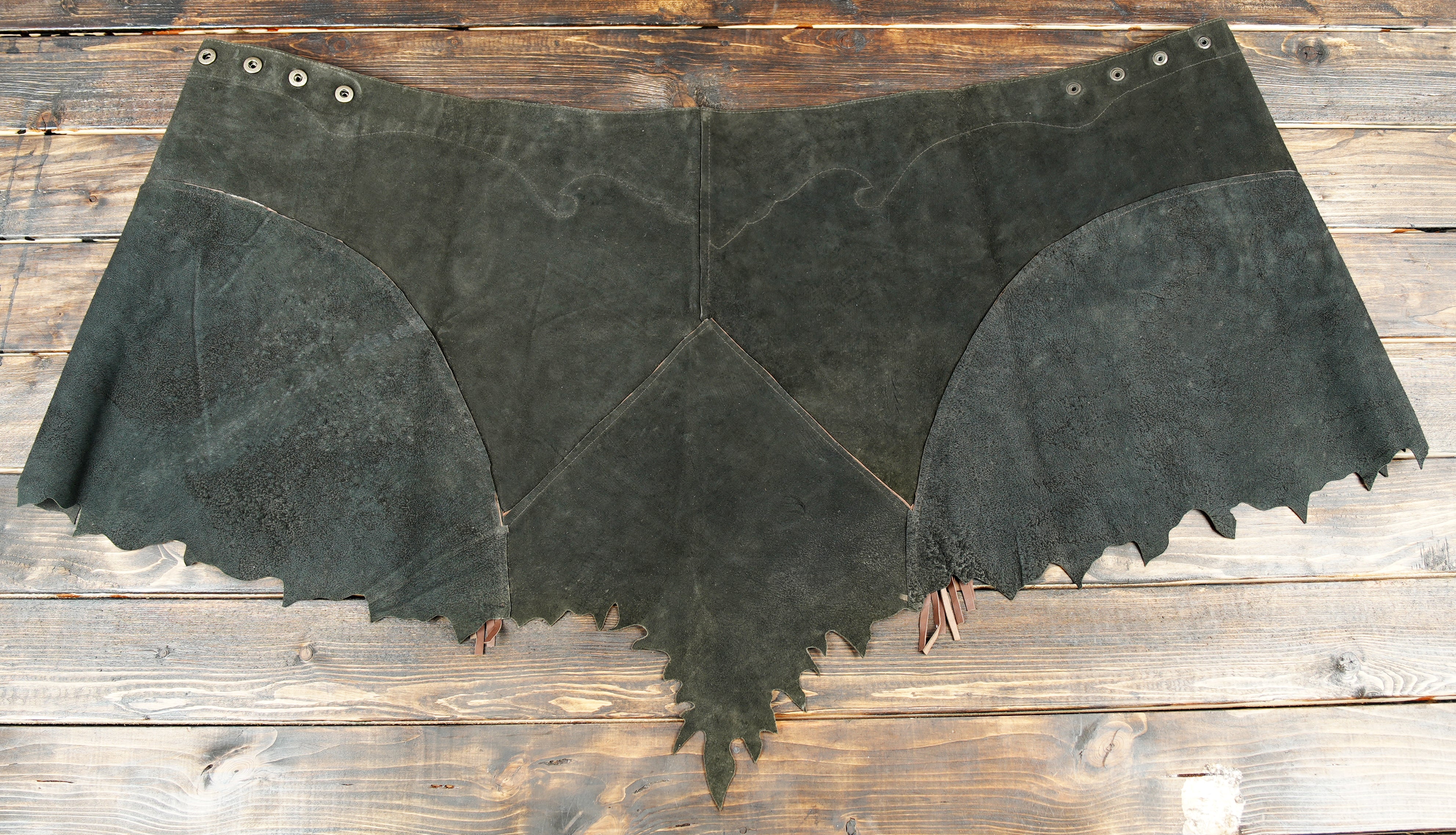 Women’s handmade festival leather skirt in Western cowboy style