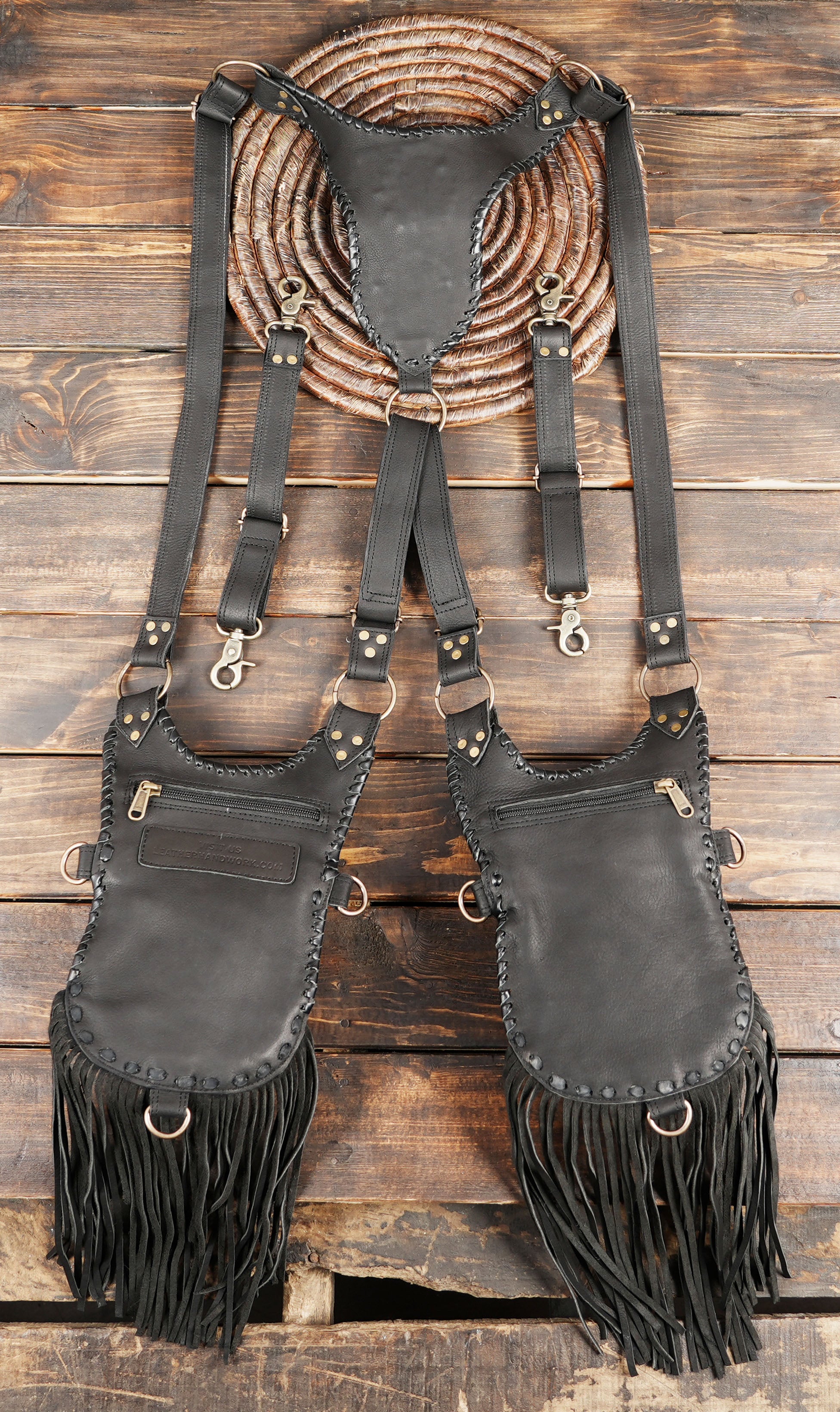 Cowboy-style festival holster bag with gemstone accent