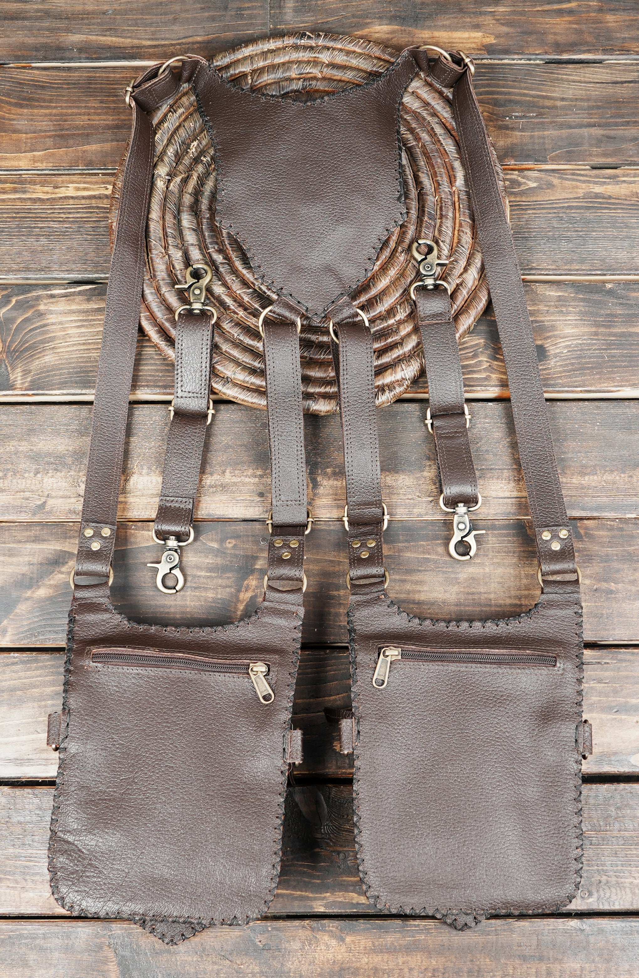 Stone accented leather holster for cosplay, travel and festival use