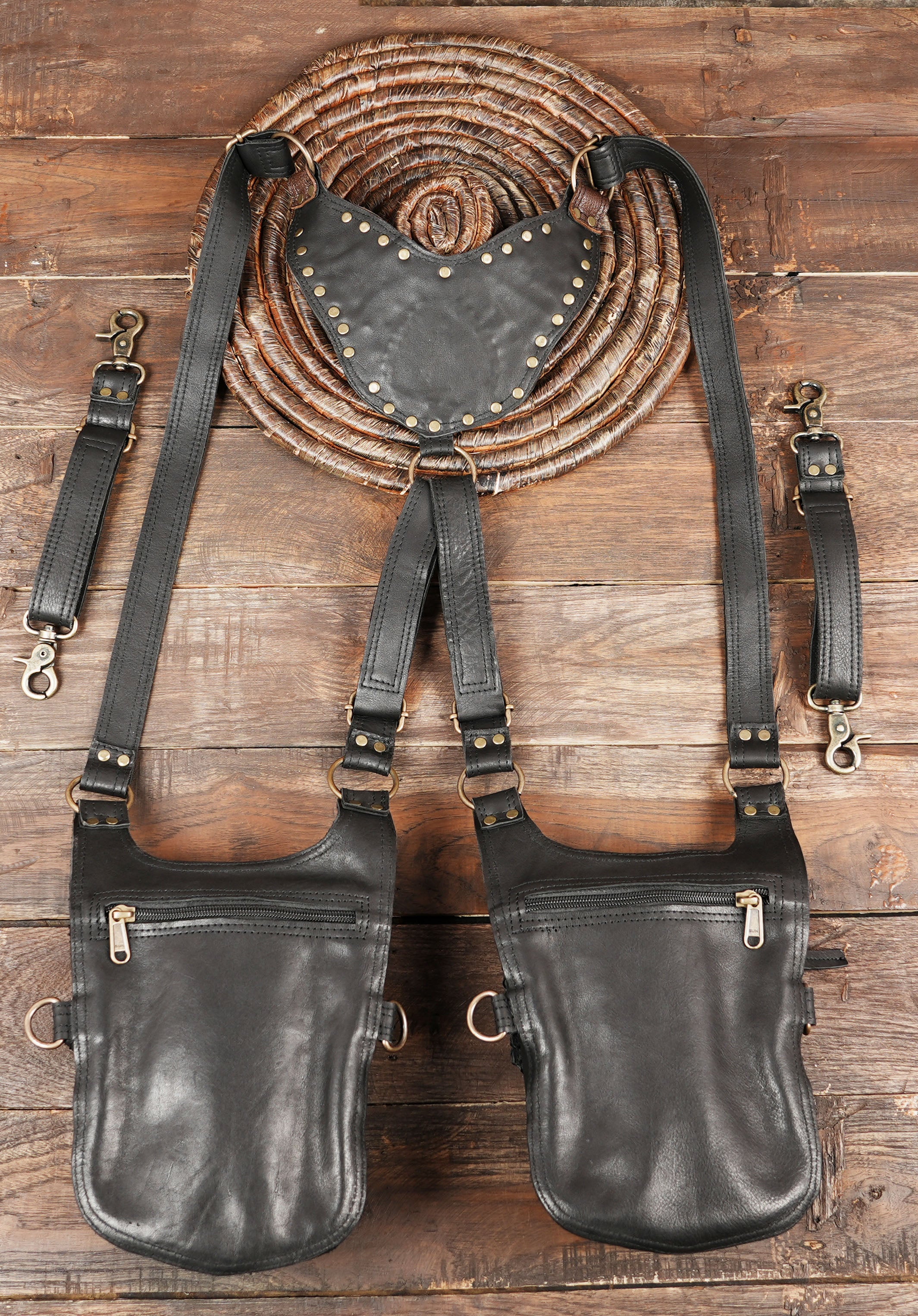 Cosplay utility holster bag made of premium genuine leather